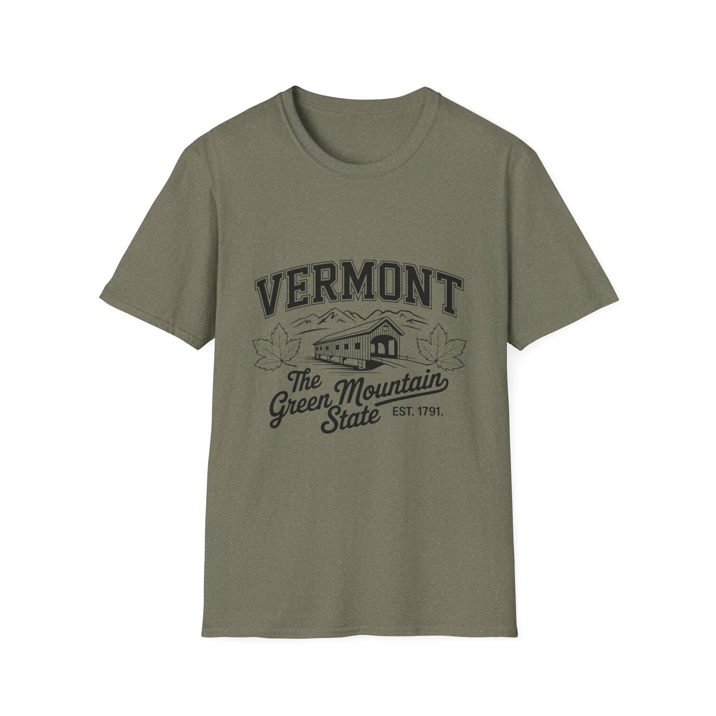 Vermont Vintage Graphic Tee, Softstyle Unisex Shirt, Nature Lover Gift, Travel Souvenir Tee, Casual Homewear, Outdoor Adventure Apparel