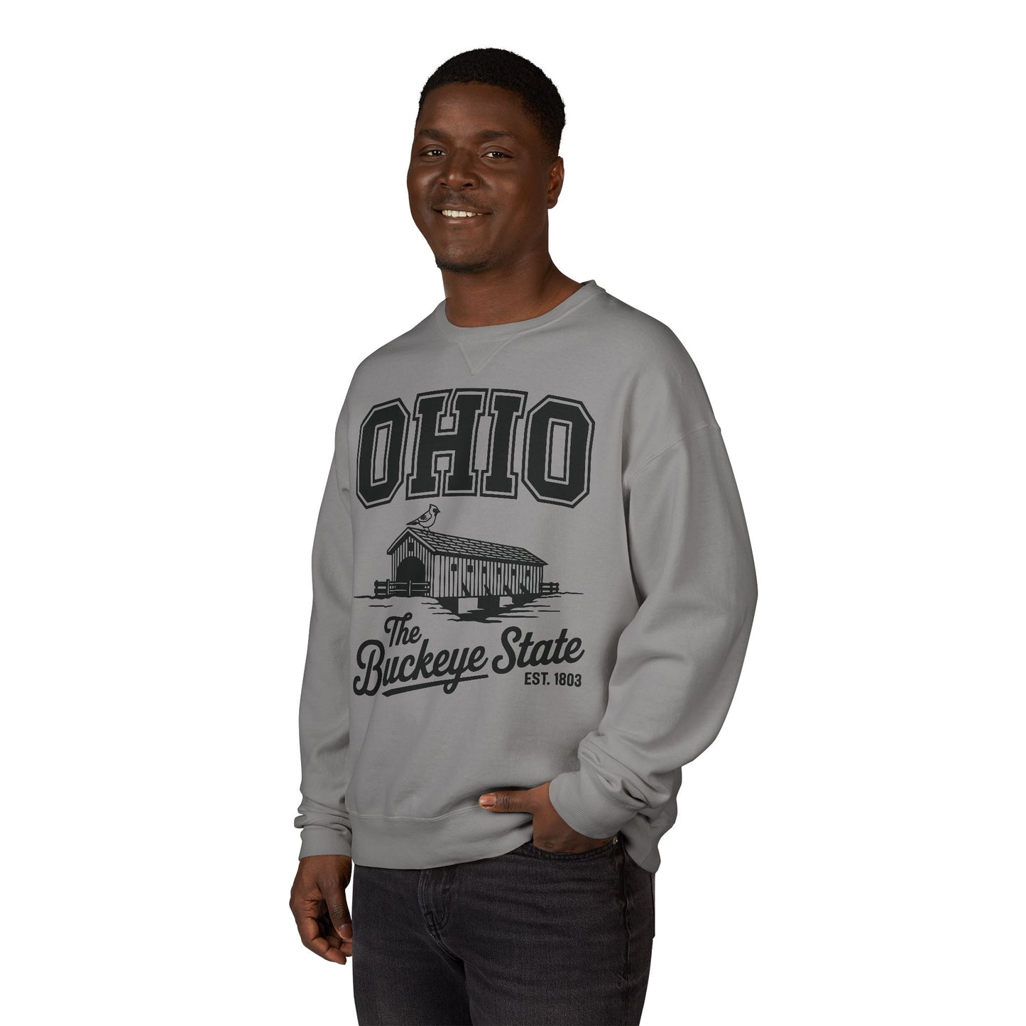 Ohio Buckeye State Vintage Sweatshirt, Unisex Crewneck for Casual Wear, Perfect Gift for Ohio Lovers, Ohio State Pride, Cozy Fall Apparel
