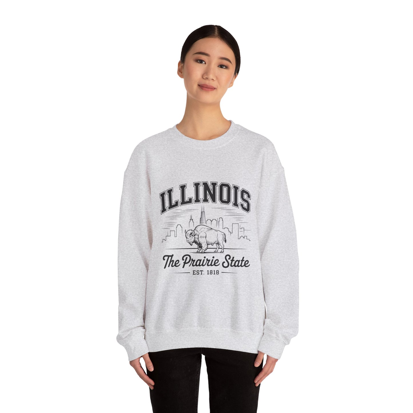 Illinois Crewneck Sweatshirt, Cozy Unisex Apparel, Prairie State Fashion, Gift for Illinois Lovers, Casual Everyday Wear