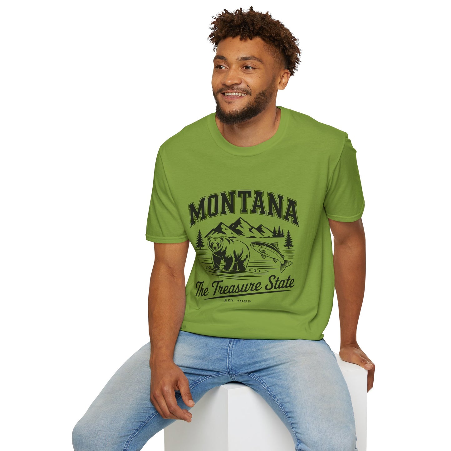 Montana Bear Graphic T-Shirt | Unisex Souvenir Tee for Nature Lovers | Perfect for Travel, Birthdays, Holidays, Outdoor Adventures