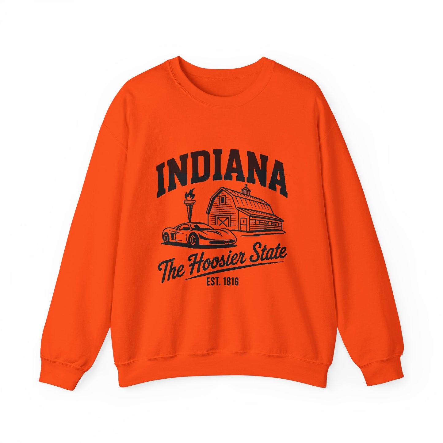 Indiana Unisex Heavy Blend Crewneck Sweatshirt | Cozy State Pride Apparel, Gift for Hoosiers, Casual Wear, Home Comfort
