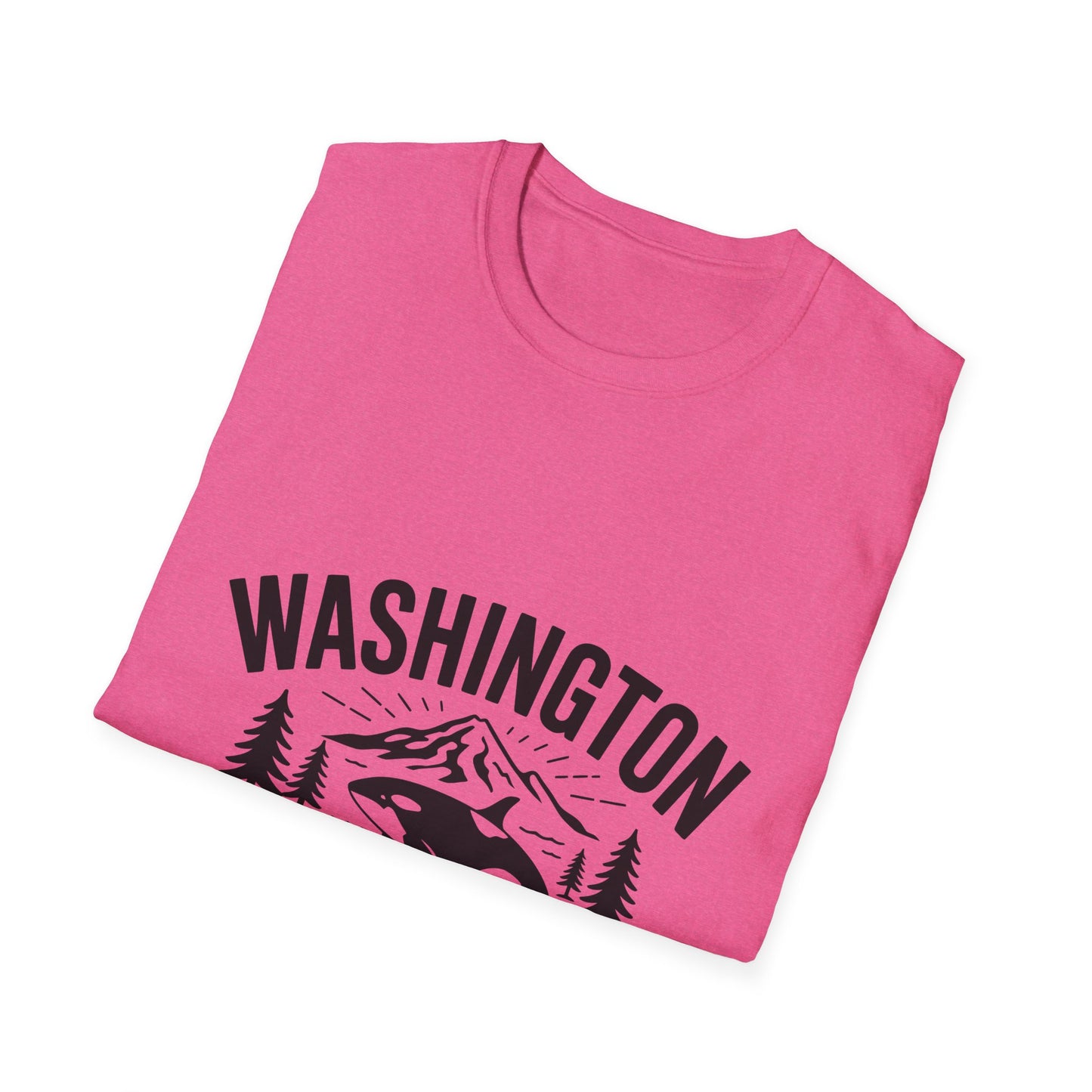 Washington State Unisex Softstyle T-Shirt, Evergreen State Tee, Vintage Graphic Shirt, Travel Souvenir, Gift for Nature Lovers