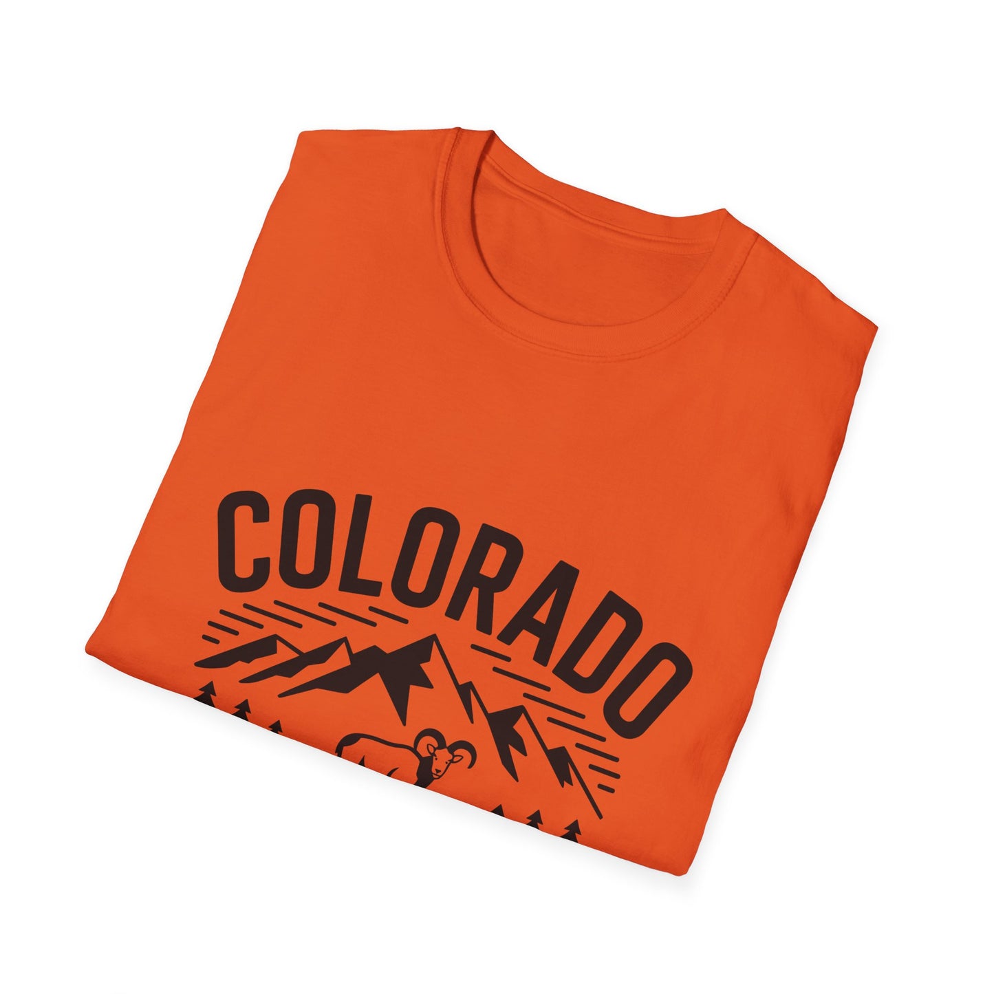 Colorado Adventure Unisex Softstyle T-Shirt, Casual Wear, Travel Tee, Nature Lover Gift, Graphic Tee, Outdoor Apparel