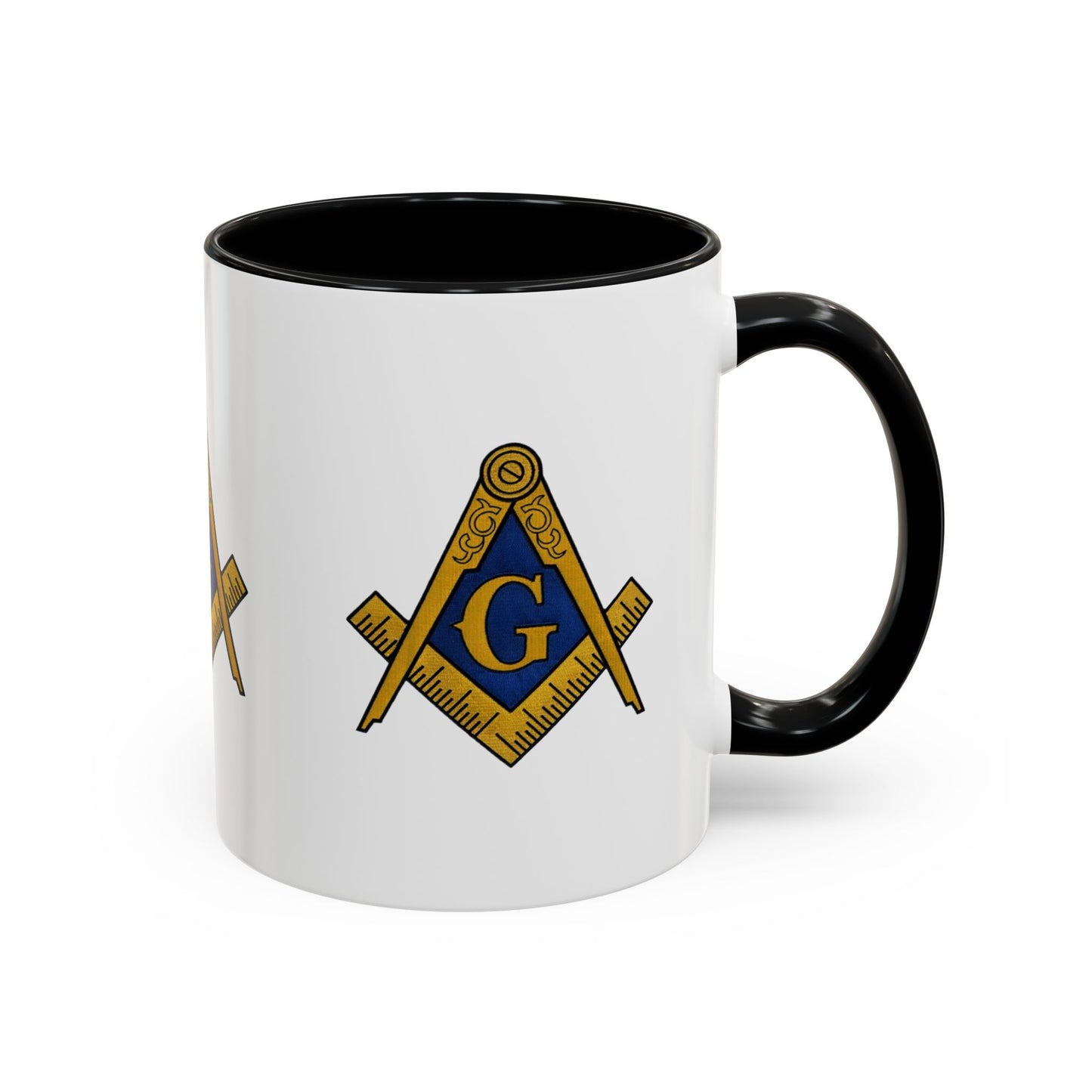 Masonic Accent Coffee Mug, Freemason Gift, Unique Coffee Cup, Fraternal Order Drinkware, Brotherhood Tea Mug