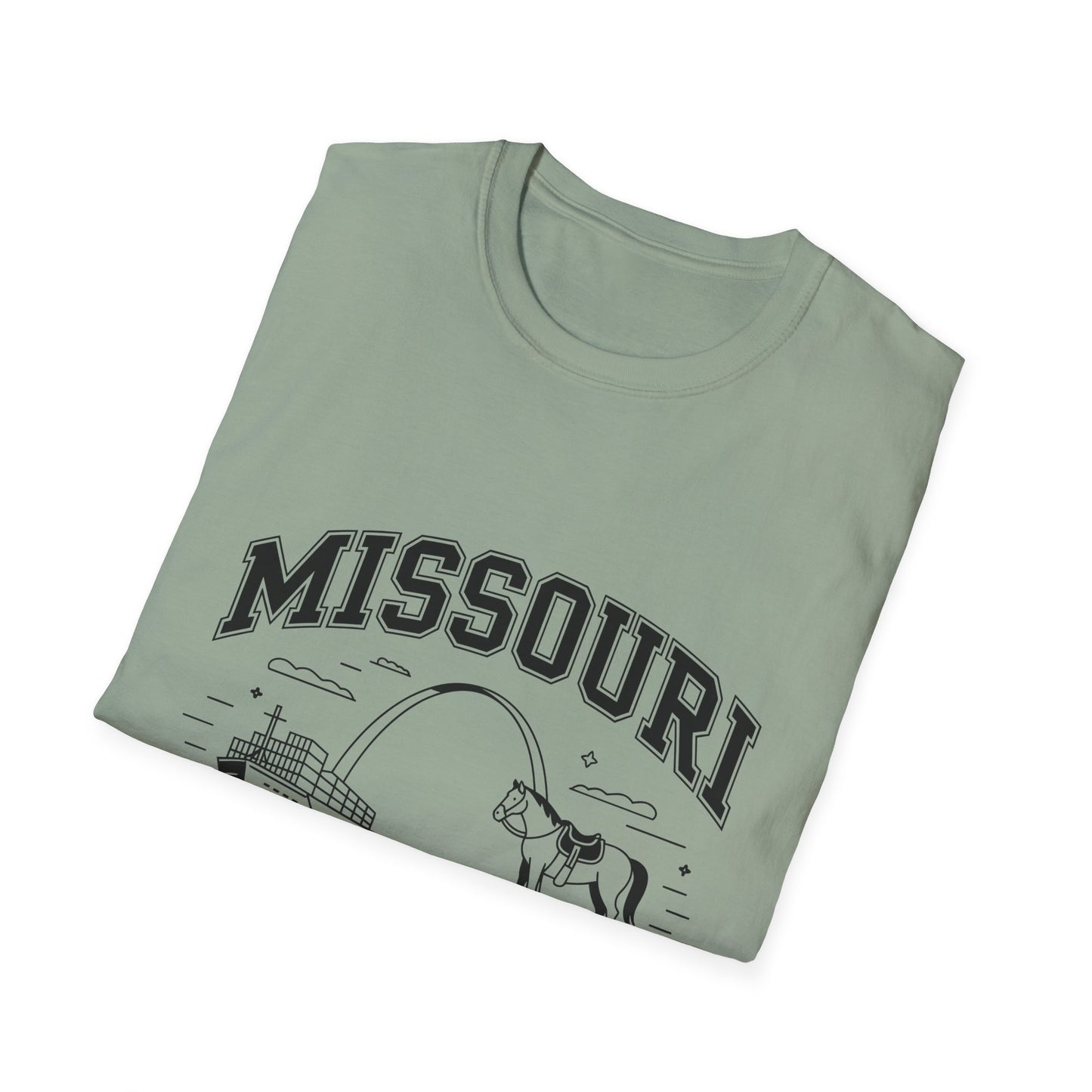 Missouri The Show-Me State T-Shirt, Unisex Softstyle Tee, Missouri Pride Shirt, Gift for Locals, Casual Wear, Travel Souvenir