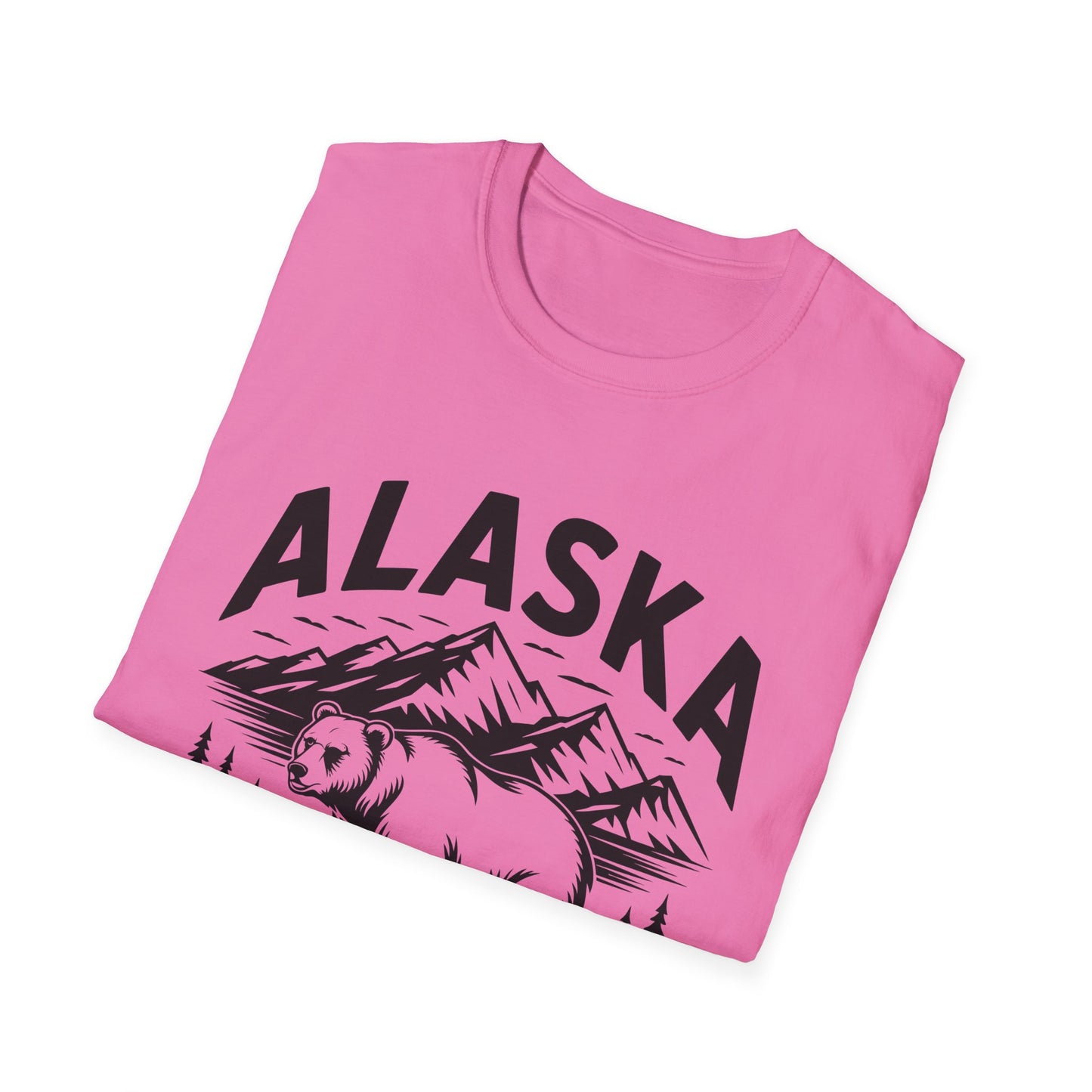 Alaska Adventure Unisex Softstyle T-Shirt, Casual Wear, Travel Shirt, Gift for Nature Lovers, Outdoor Apparel, Wildlife Enthusiast Tee