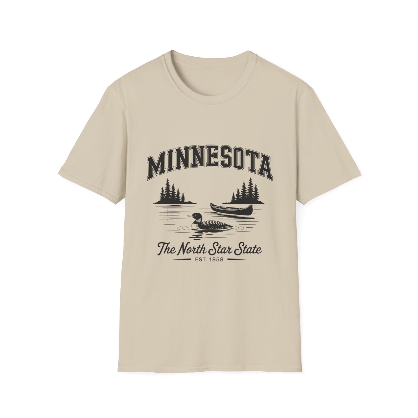 Minnesota Vintage Lake T-Shirt, Softstyle Tee, Cool Gift for Outdoor Lovers, Summer Apparel, Nature Enthusiast Wear