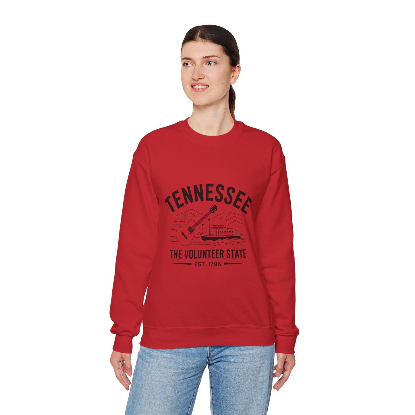 Tennessee Themed Crewneck Sweatshirt, Casual Wear, Music Lover Gift, Southern Pride Fashion, Cozy Unisex Clothing