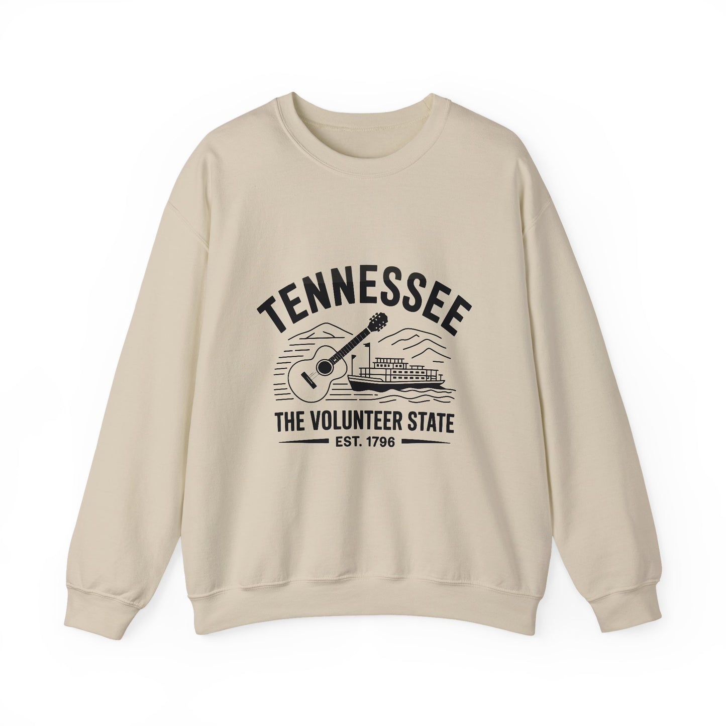 Tennessee Themed Crewneck Sweatshirt, Casual Wear, Music Lover Gift, Southern Pride Fashion, Cozy Unisex Clothing
