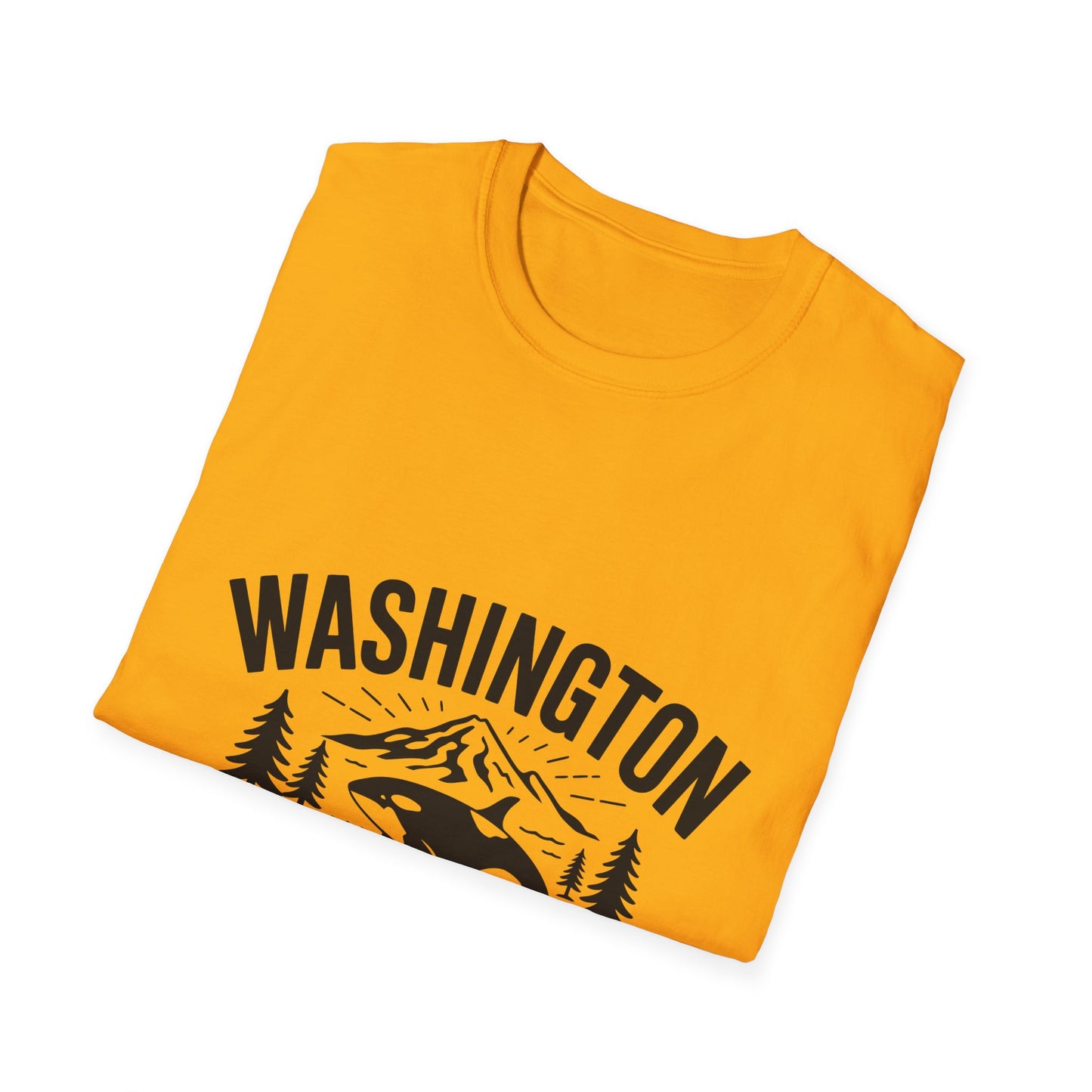 Washington State Unisex Softstyle T-Shirt, Evergreen State Tee, Vintage Graphic Shirt, Travel Souvenir, Gift for Nature Lovers
