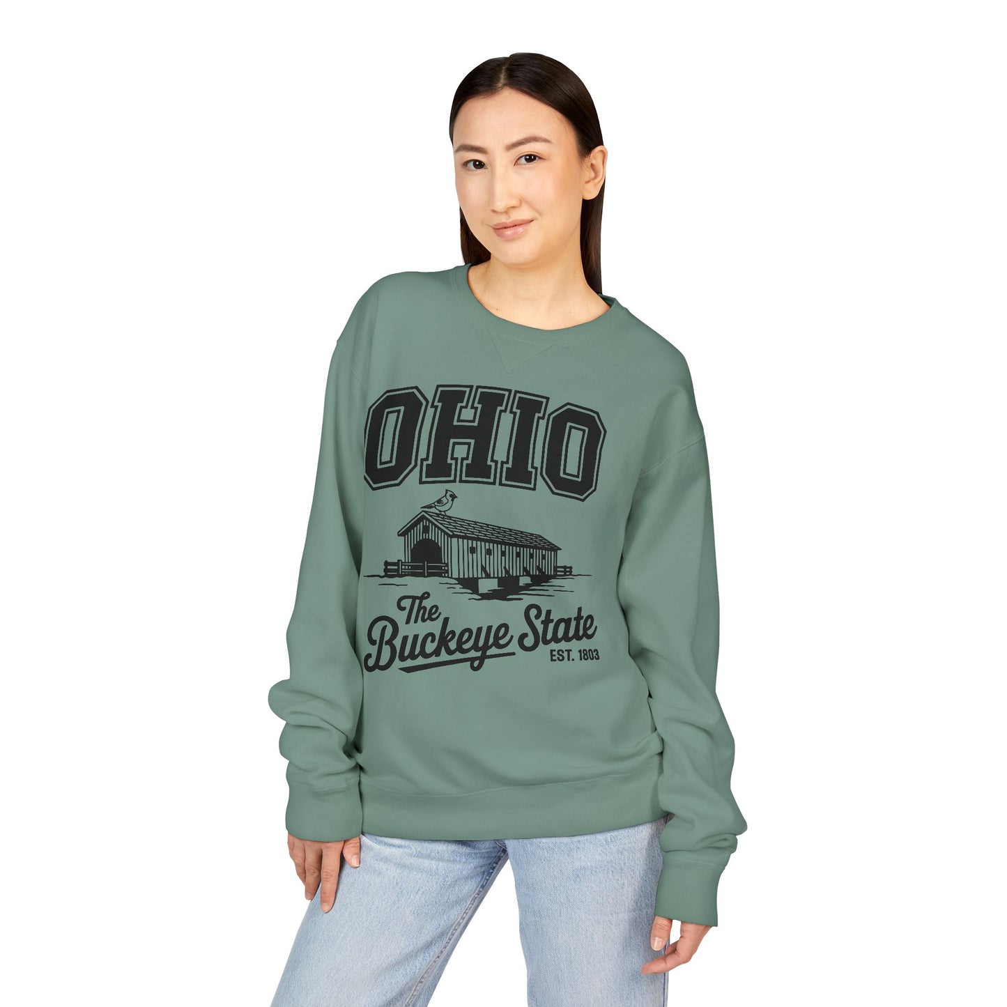 Ohio Buckeye State Vintage Sweatshirt, Unisex Crewneck for Casual Wear, Perfect Gift for Ohio Lovers, Ohio State Pride, Cozy Fall Apparel