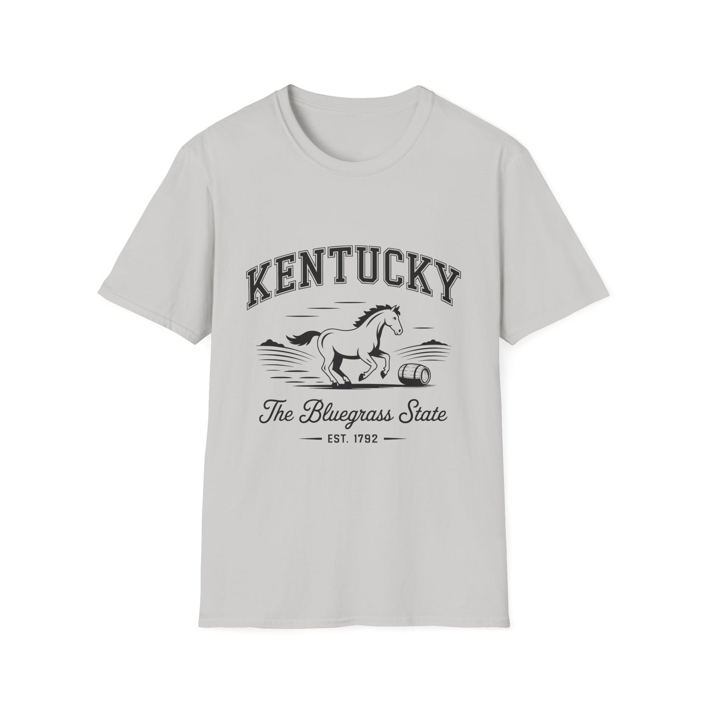 Kentucky Bluegrass State Unisex Softstyle T-Shirt, Casual Tee, Souvenir Apparel, Gift for Travelers, Vintage Graphic Tee