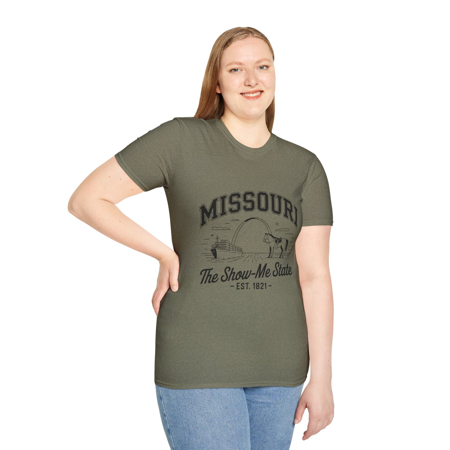 Missouri The Show-Me State T-Shirt, Unisex Softstyle Tee, Missouri Pride Shirt, Gift for Locals, Casual Wear, Travel Souvenir