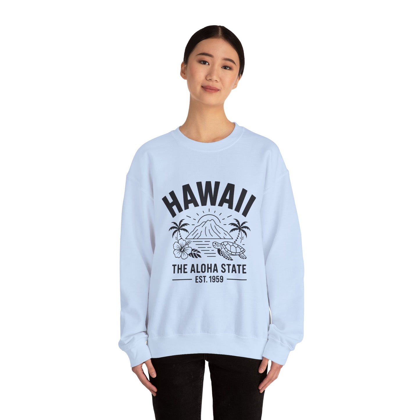 Hawaii Aloha Crewneck Sweatshirt, Beach Vibes, Vacation Apparel, Casual Style, Gift for Travelers, Summer Fashion, Cozy Wear