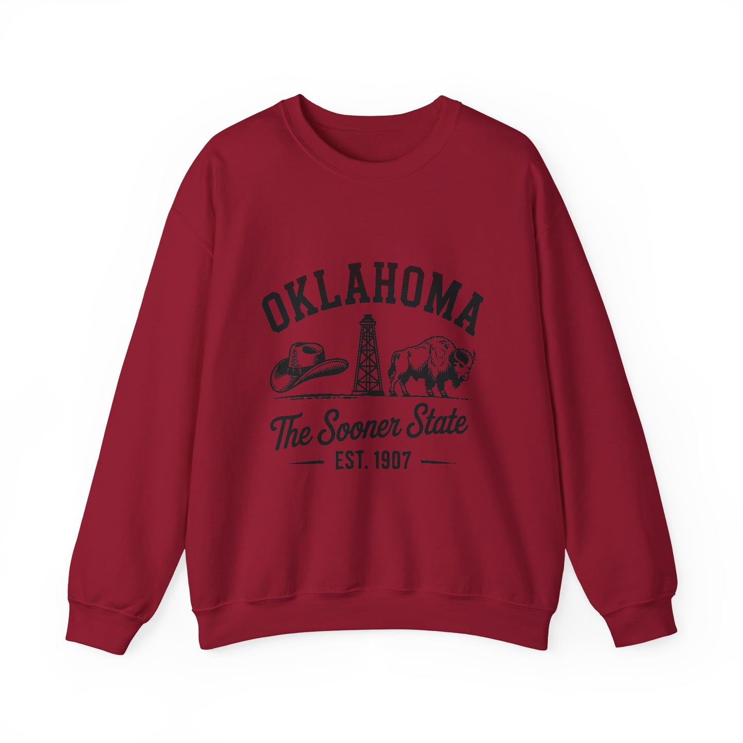 Oklahoma The Sooner State Sweatshirt, Cozy Crewneck for Casual Outfits, College Apparel, Gift for Oklahomans, Perfect for All Seasons