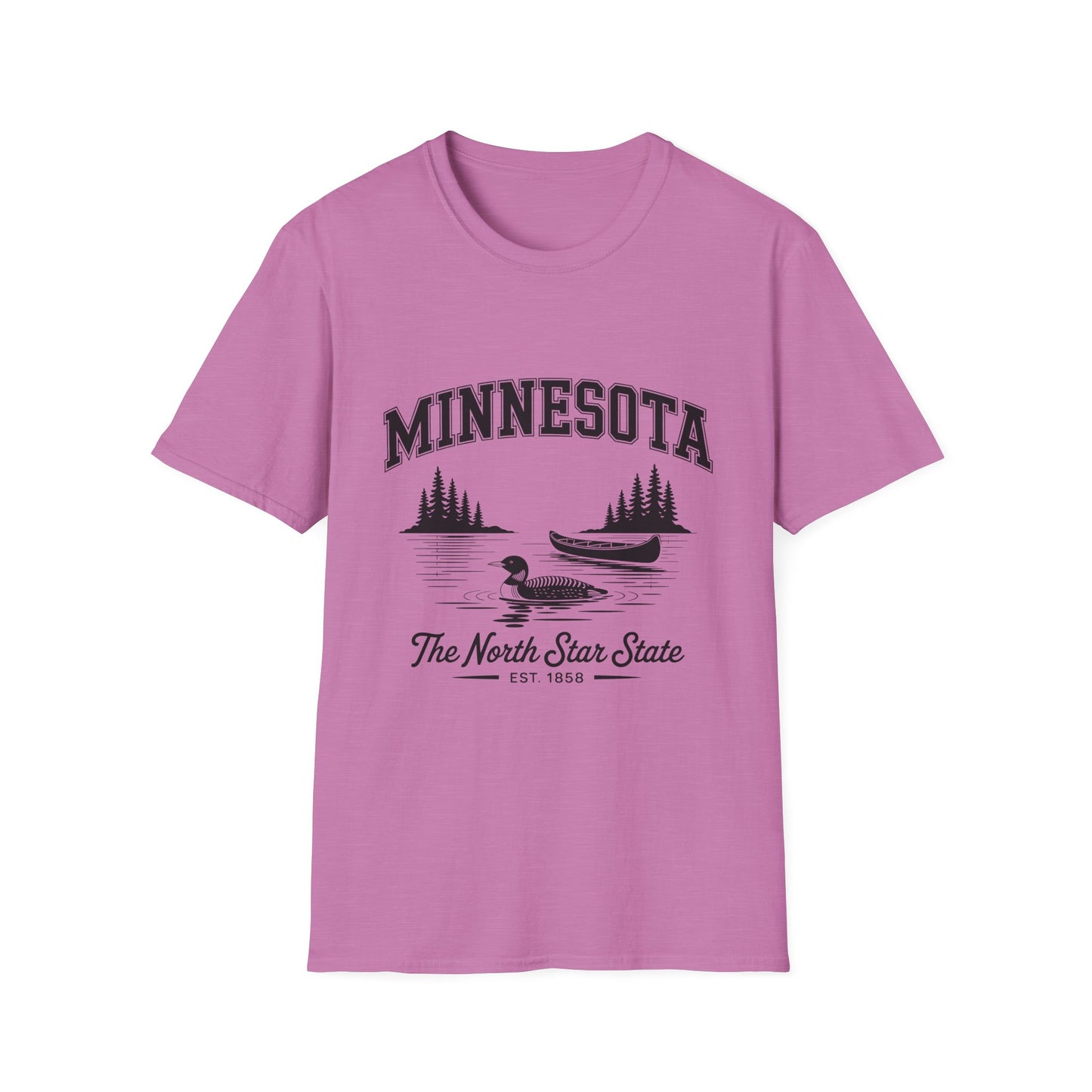 Minnesota Vintage Lake T-Shirt, Softstyle Tee, Cool Gift for Outdoor Lovers, Summer Apparel, Nature Enthusiast Wear