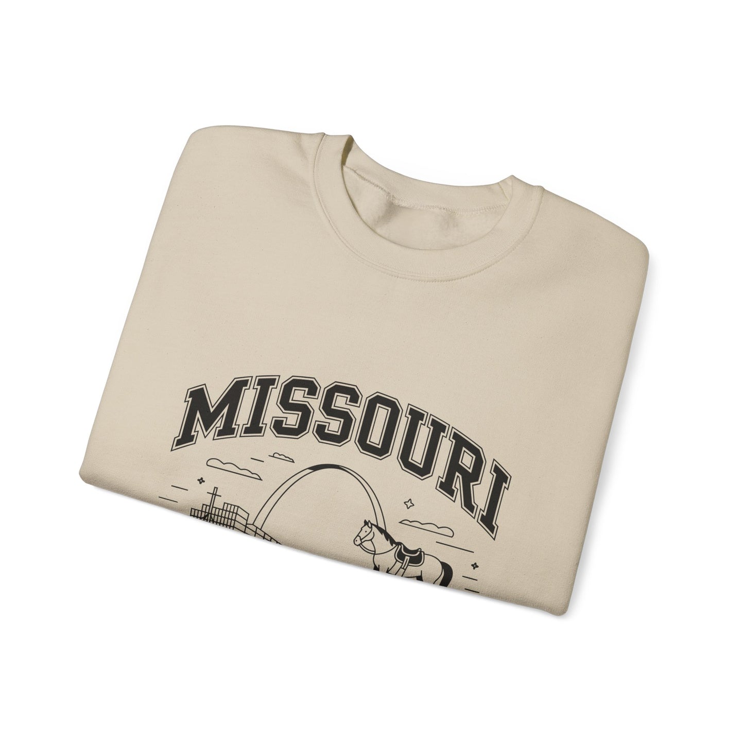 Show-Me State Crewneck Sweatshirt, Cozy Missouri Sweatshirt, Lightweight Unisex Sweater, Perfect for Gifts, Casual Wear, Travel