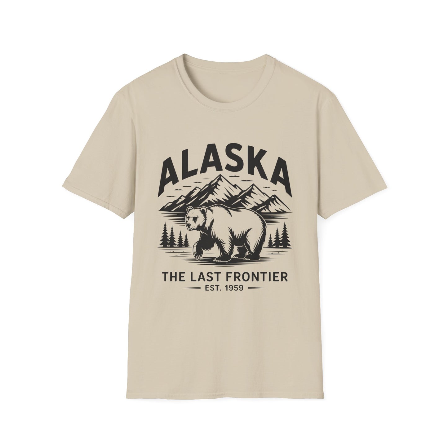 Alaska Adventure Unisex Softstyle T-Shirt, Casual Wear, Travel Shirt, Gift for Nature Lovers, Outdoor Apparel, Wildlife Enthusiast Tee
