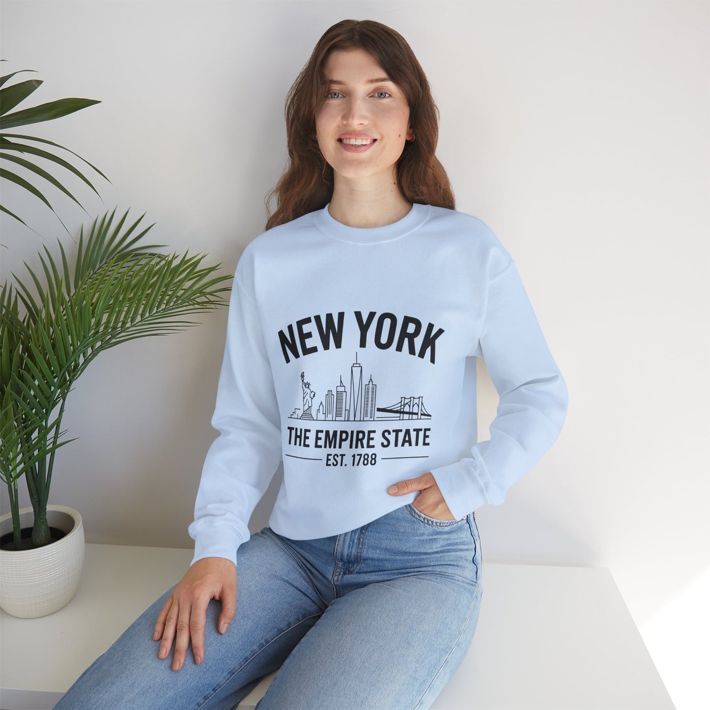 New York Skyline Crewneck Sweatshirt, Cozy NYC Apparel, Unisex Sweatshirt, Travel Souvenir, Urban Fashion, Gift for New Yorkers