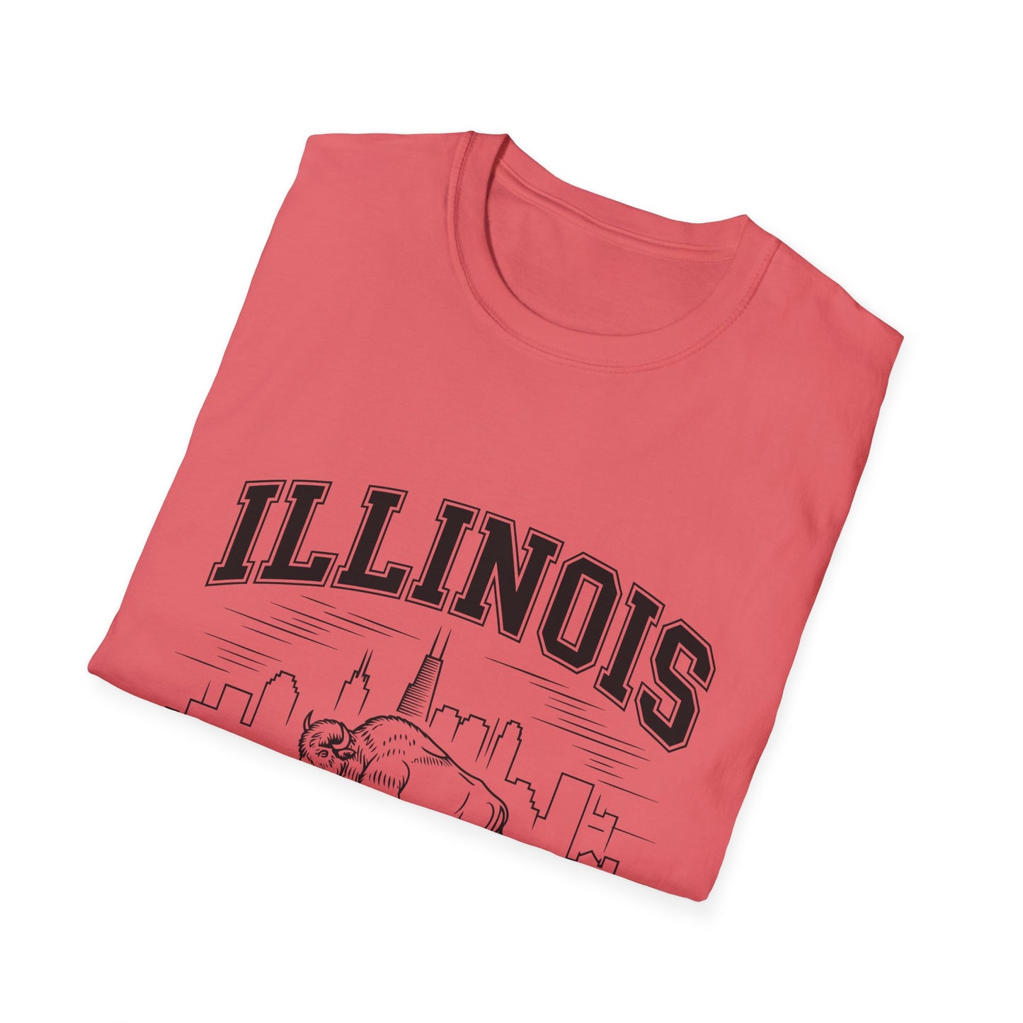 Illinois Prairie State Unisex Softstyle T-Shirt, Casual Tee, Illinois Gift, Home State Pride, Travel Souvenir, Festival Wear