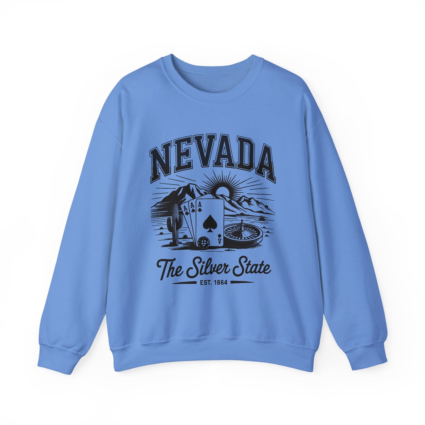 Nevada Graphic Crewneck Sweatshirt, Vintage Style Apparel, Unisex Sweater, Nevada Souvenir, Perfect for Travelers, Gift for Him/Her