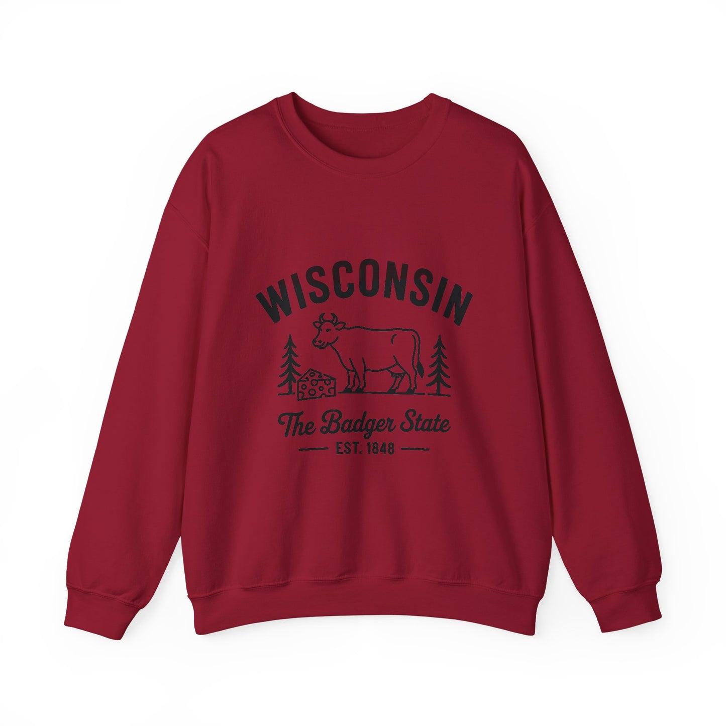 Wisconsin Badger State Sweatshirt, Unisex Crewneck, Cozy Gift for State Pride, Travel Souvenir, Homewear