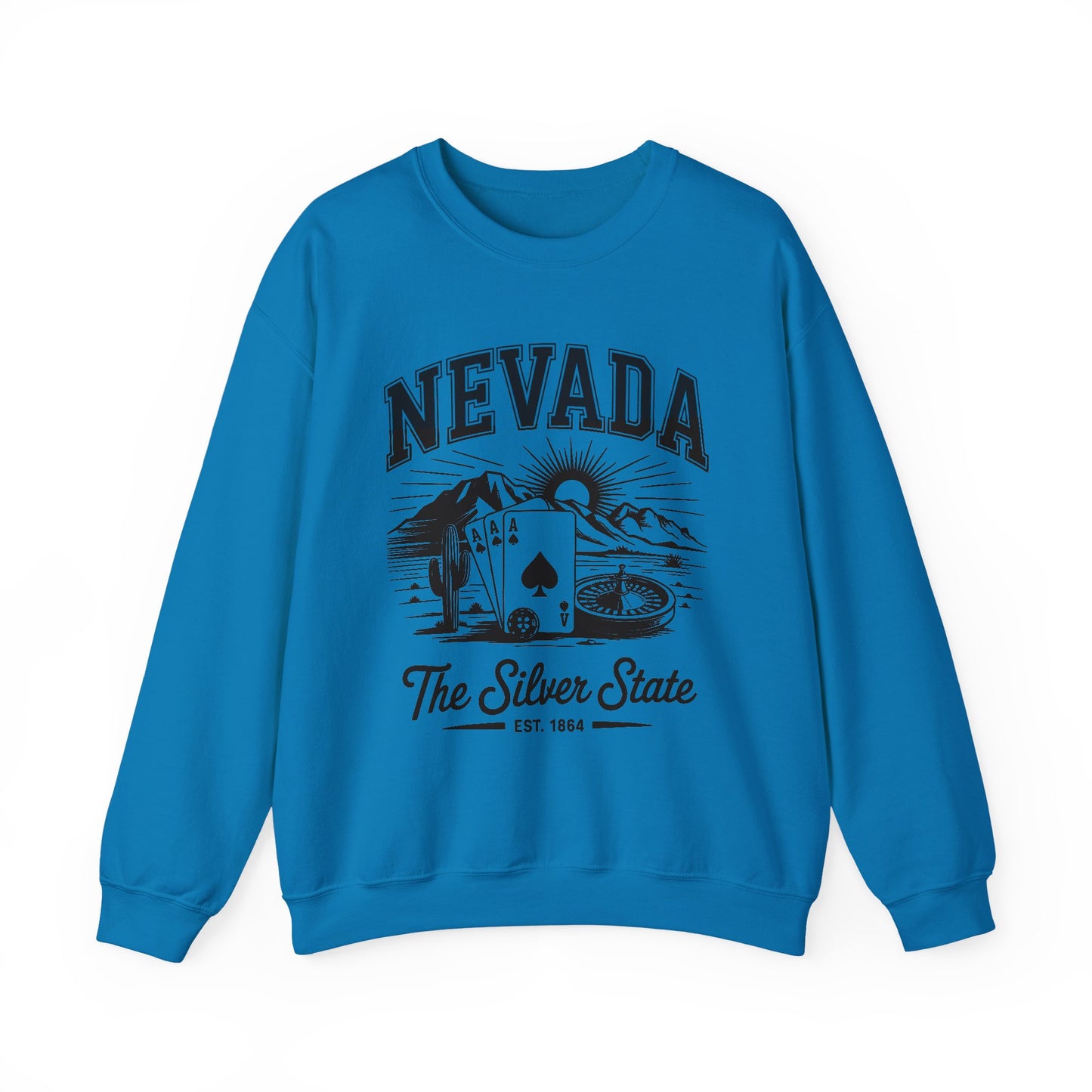 Nevada Graphic Crewneck Sweatshirt, Vintage Style Apparel, Unisex Sweater, Nevada Souvenir, Perfect for Travelers, Gift for Him/Her