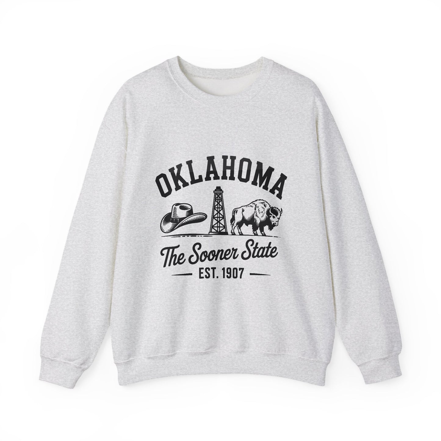 Oklahoma The Sooner State Sweatshirt, Cozy Crewneck for Casual Outfits, College Apparel, Gift for Oklahomans, Perfect for All Seasons