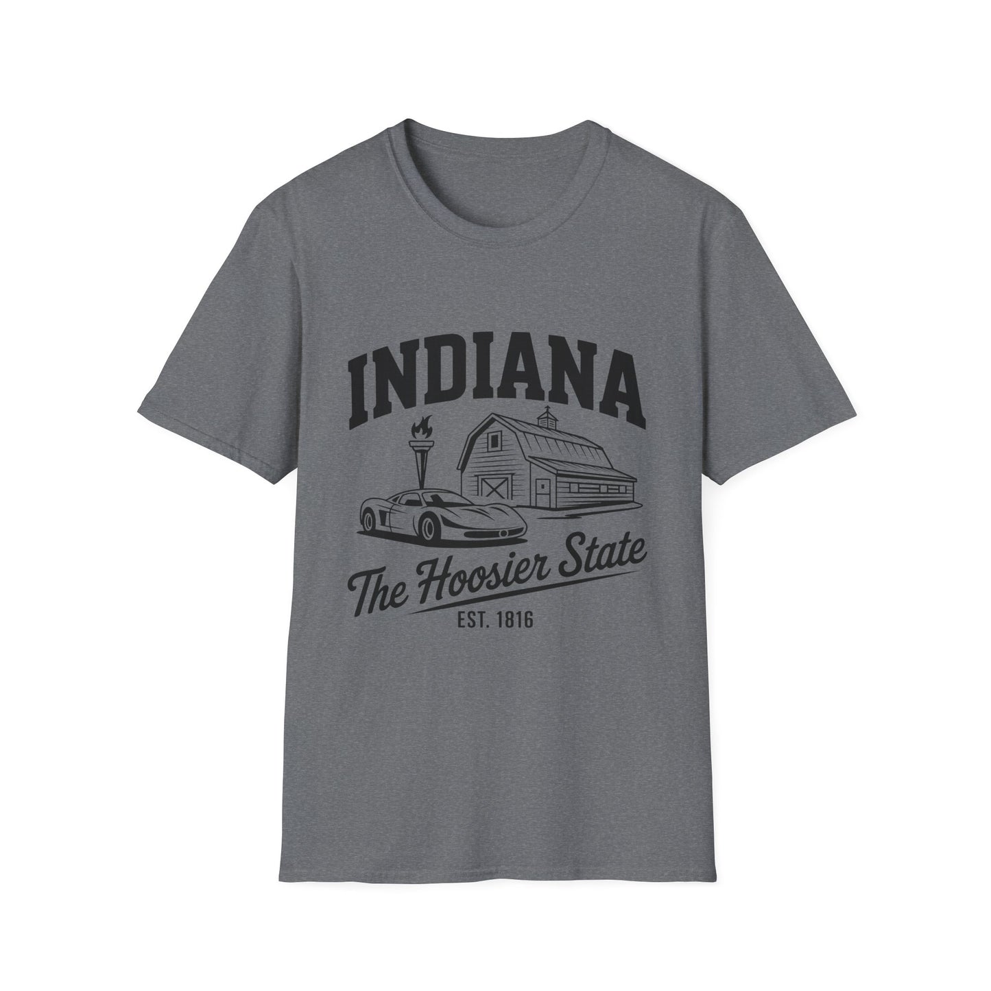 Indiana Hoosier State T-Shirt, Unisex Graphic Tee, Soft Cotton Shirt for Indiana Fans, Vintage Style Apparel, Great for Gifts