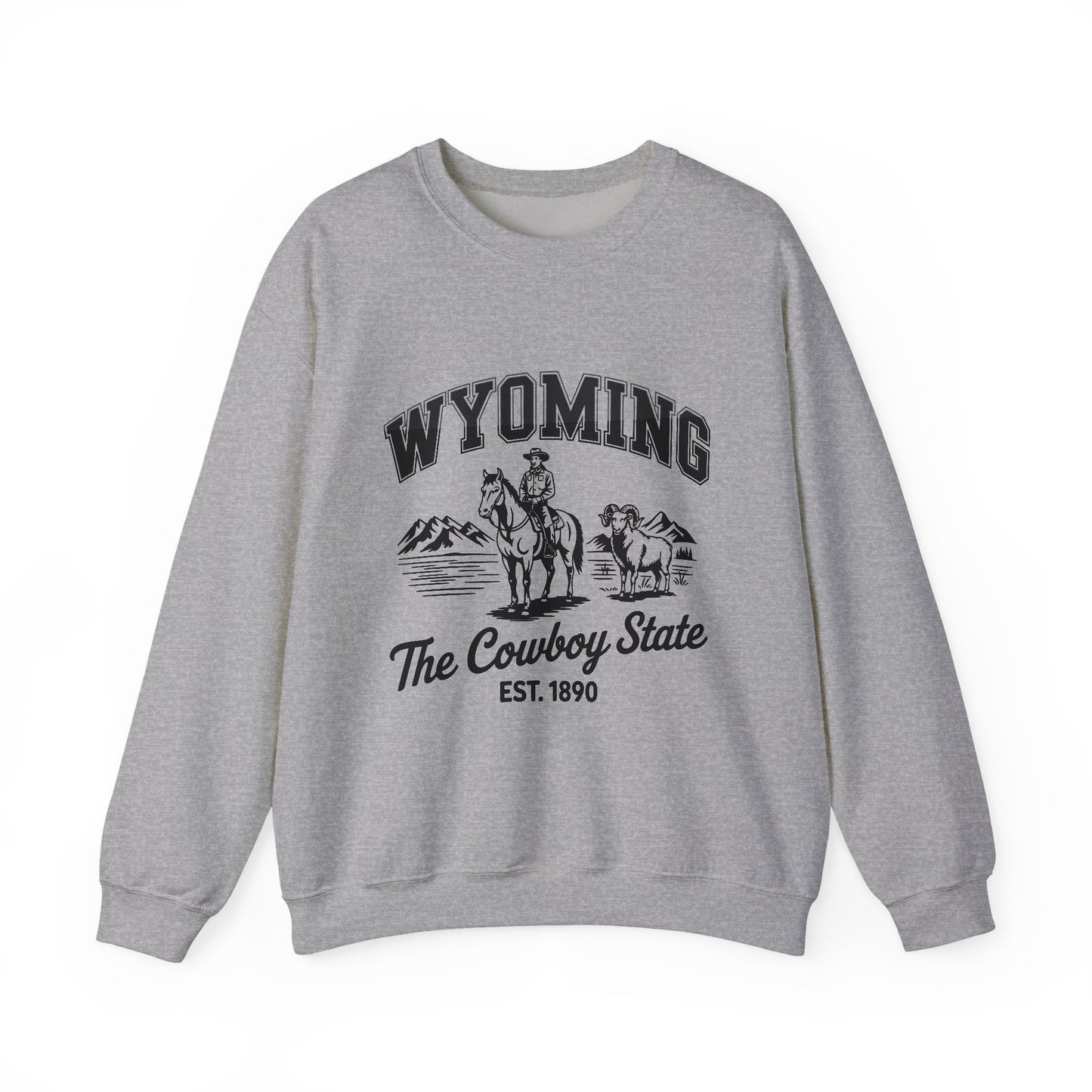 Wyoming Cowboy State Crewneck Sweatshirt, Western Apparel, Cozy Gift, Unisex Sweatshirt, Ideal for Outdoor Adventures
