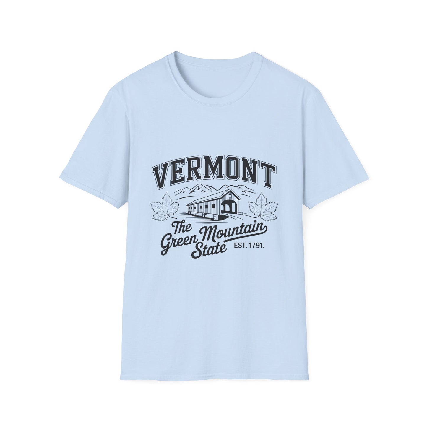 Vermont Vintage Graphic Tee, Softstyle Unisex Shirt, Nature Lover Gift, Travel Souvenir Tee, Casual Homewear, Outdoor Adventure Apparel