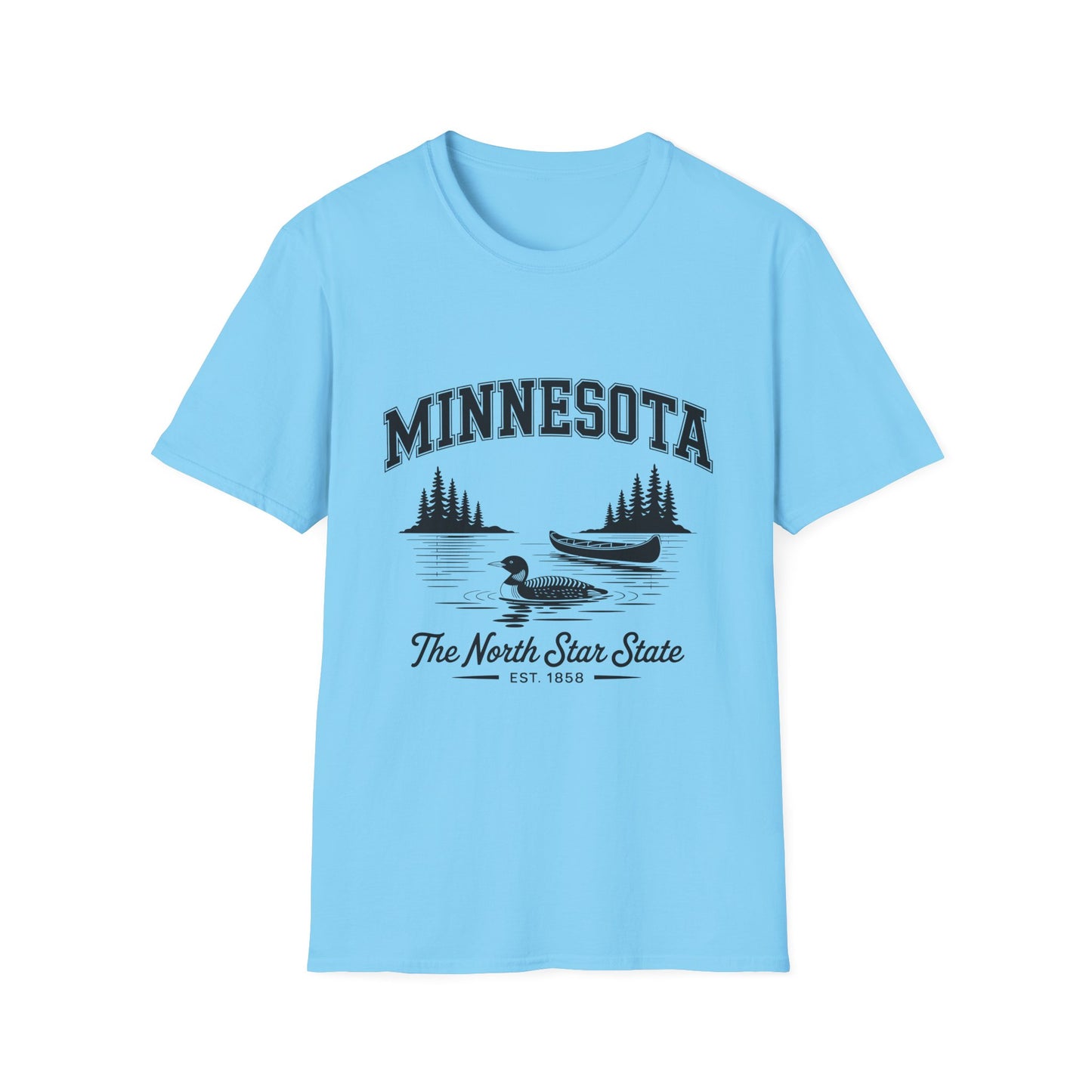 Minnesota Vintage Lake T-Shirt, Softstyle Tee, Cool Gift for Outdoor Lovers, Summer Apparel, Nature Enthusiast Wear