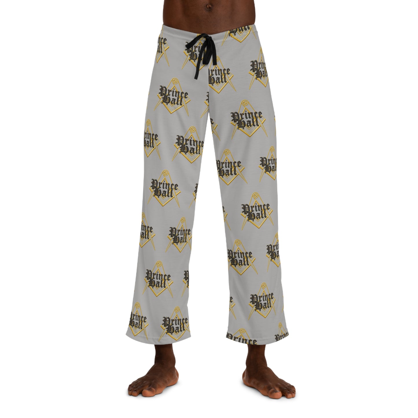 Stylish Men's PJ Pants, Cozy Loungewear, Perfect Gift for Dads, Ideal for Movie Nights, Yellow and Gray Patterned Sleepwear