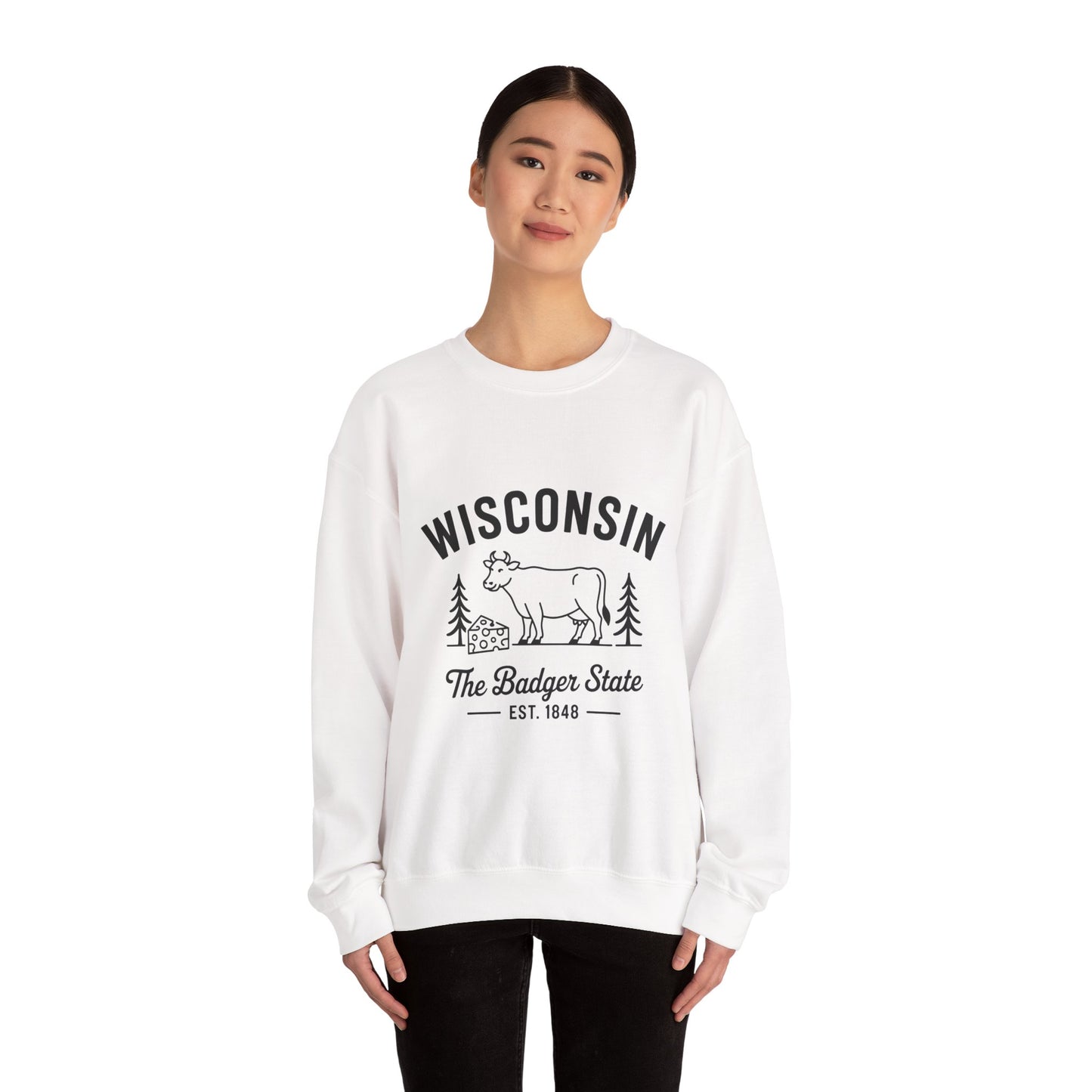 Wisconsin Badger State Sweatshirt, Unisex Crewneck, Cozy Gift for State Pride, Travel Souvenir, Homewear