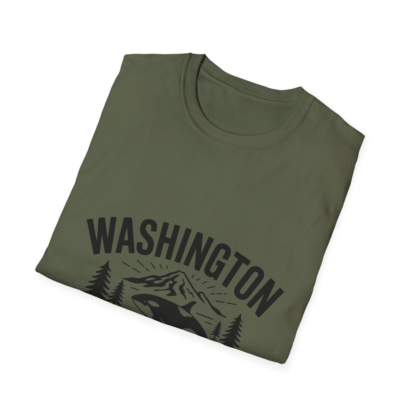 Washington State Unisex Softstyle T-Shirt, Evergreen State Tee, Vintage Graphic Shirt, Travel Souvenir, Gift for Nature Lovers