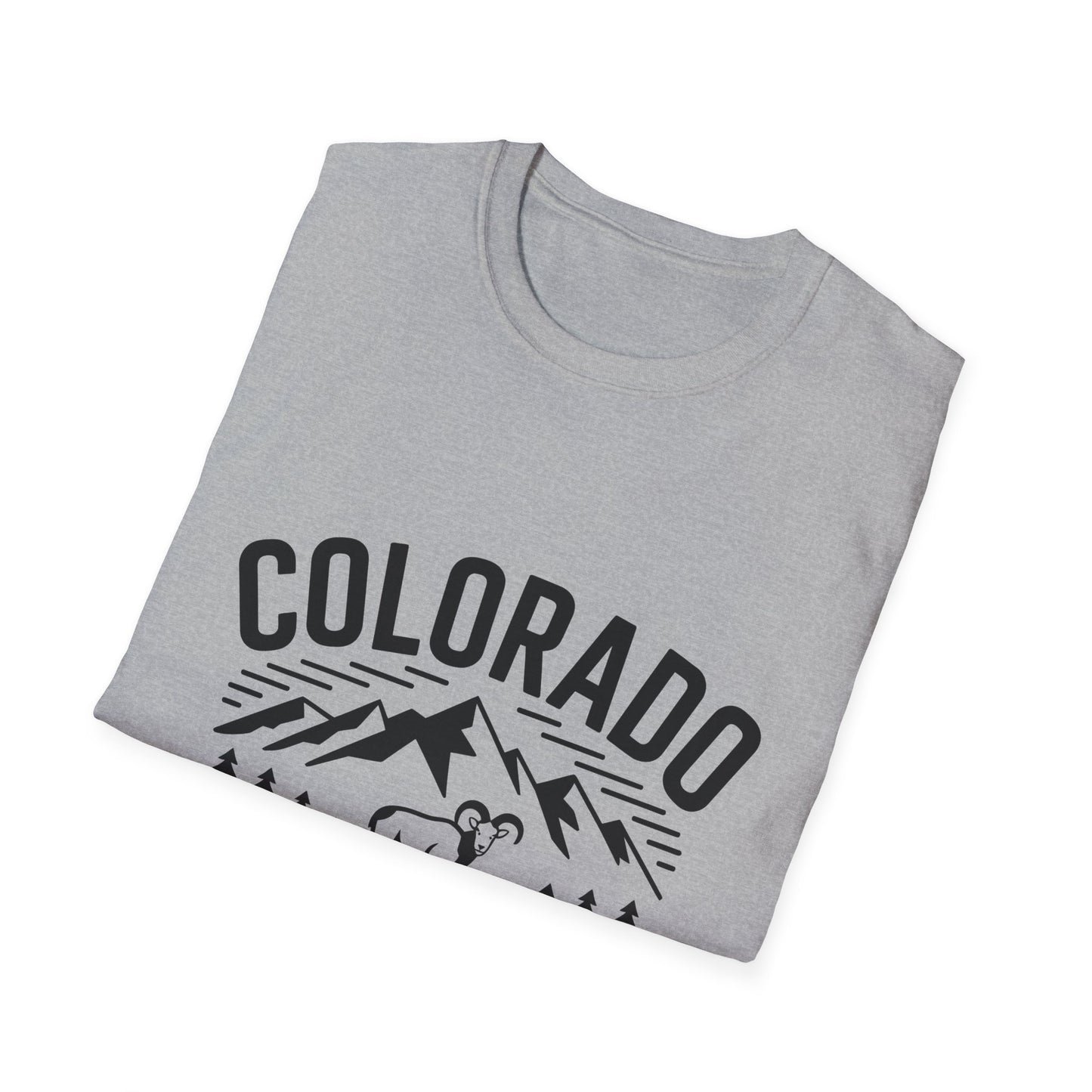 Colorado Adventure Unisex Softstyle T-Shirt, Casual Wear, Travel Tee, Nature Lover Gift, Graphic Tee, Outdoor Apparel