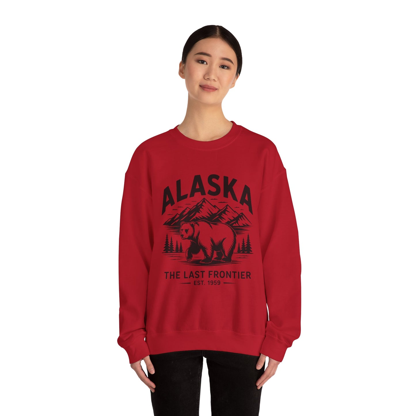 Alaska Bear Crewneck Sweatshirt - Cozy Unisex Pullover, Perfect for Outdoor Lovers, Holiday Gift, Adventure Wear, Travel Sweatshirt