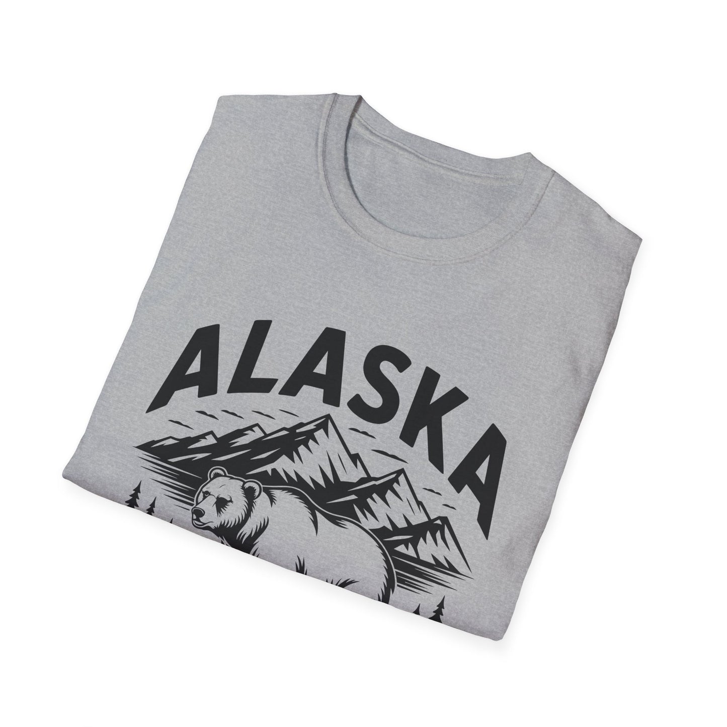 Alaska Adventure Unisex Softstyle T-Shirt, Casual Wear, Travel Shirt, Gift for Nature Lovers, Outdoor Apparel, Wildlife Enthusiast Tee