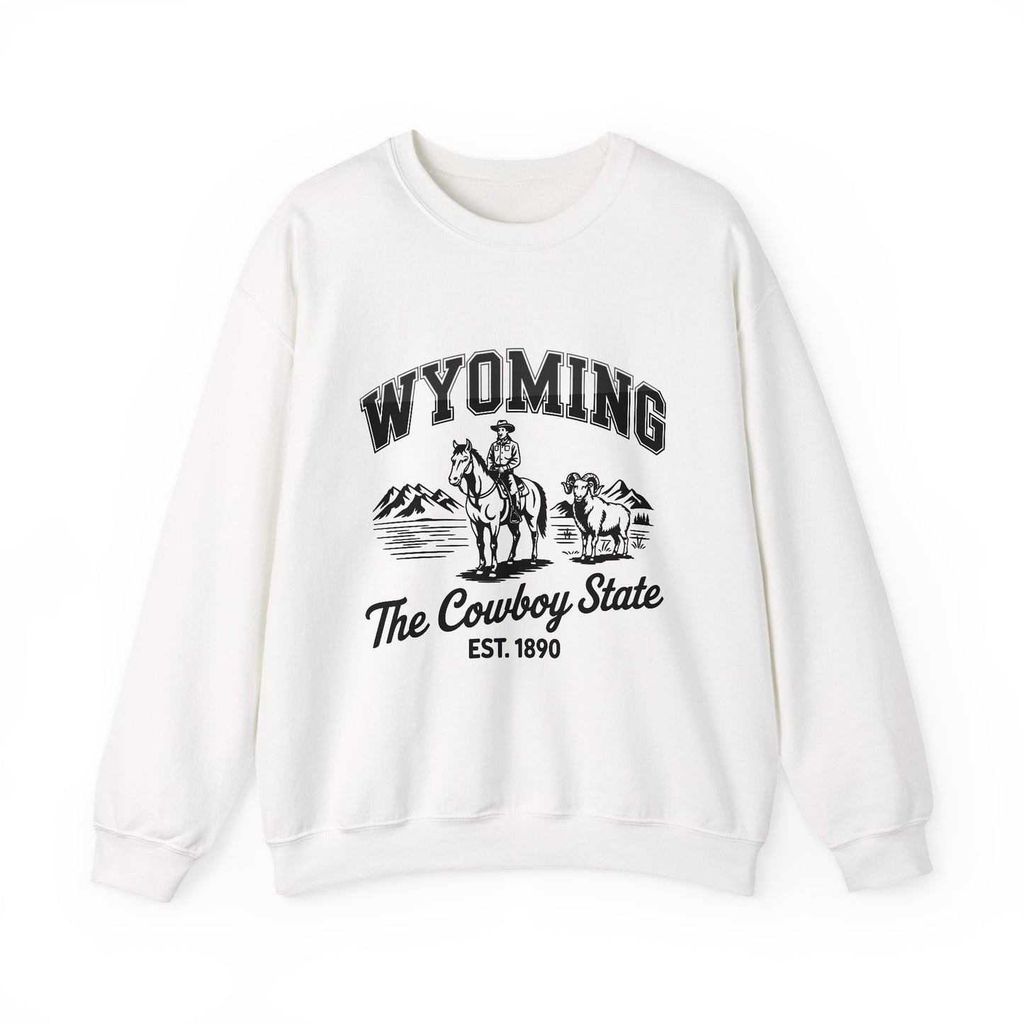 Wyoming Cowboy State Crewneck Sweatshirt, Western Apparel, Cozy Gift, Unisex Sweatshirt, Ideal for Outdoor Adventures
