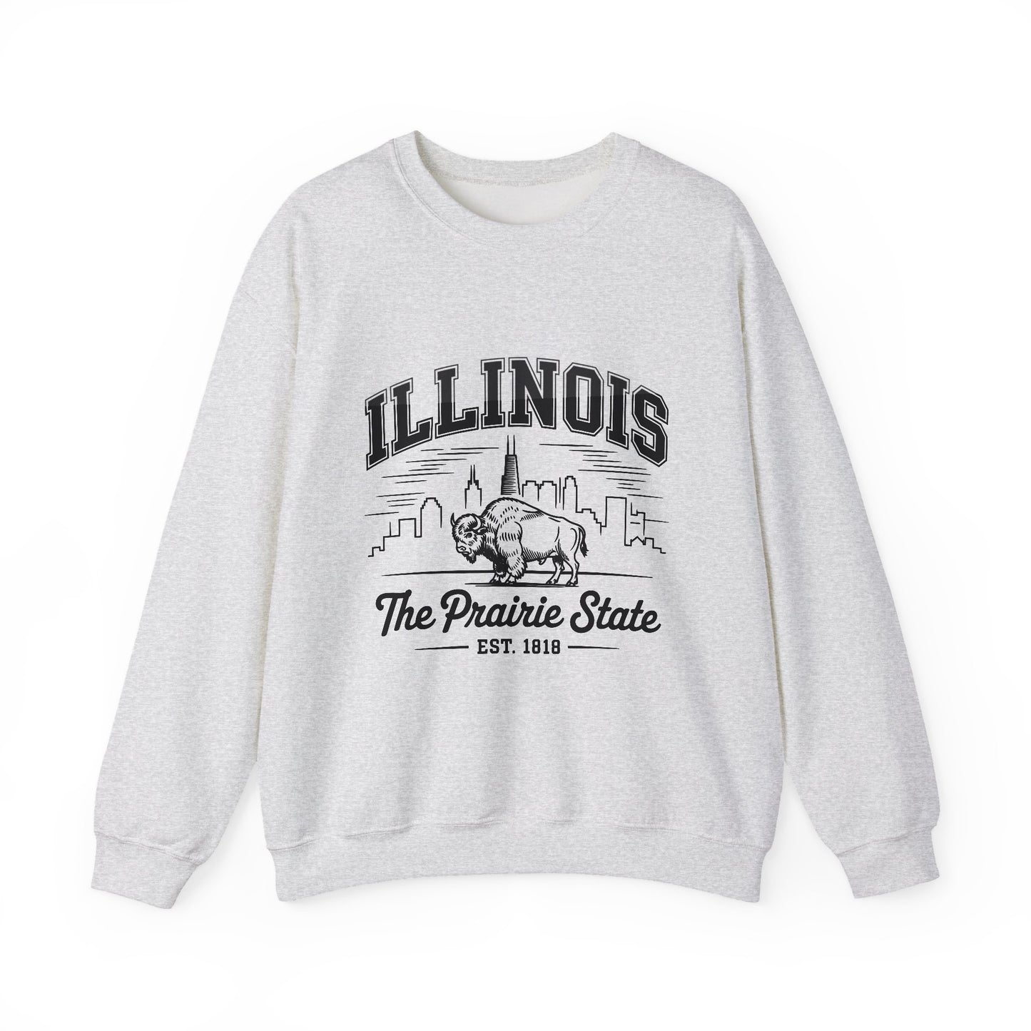 Illinois Crewneck Sweatshirt, Cozy Unisex Apparel, Prairie State Fashion, Gift for Illinois Lovers, Casual Everyday Wear