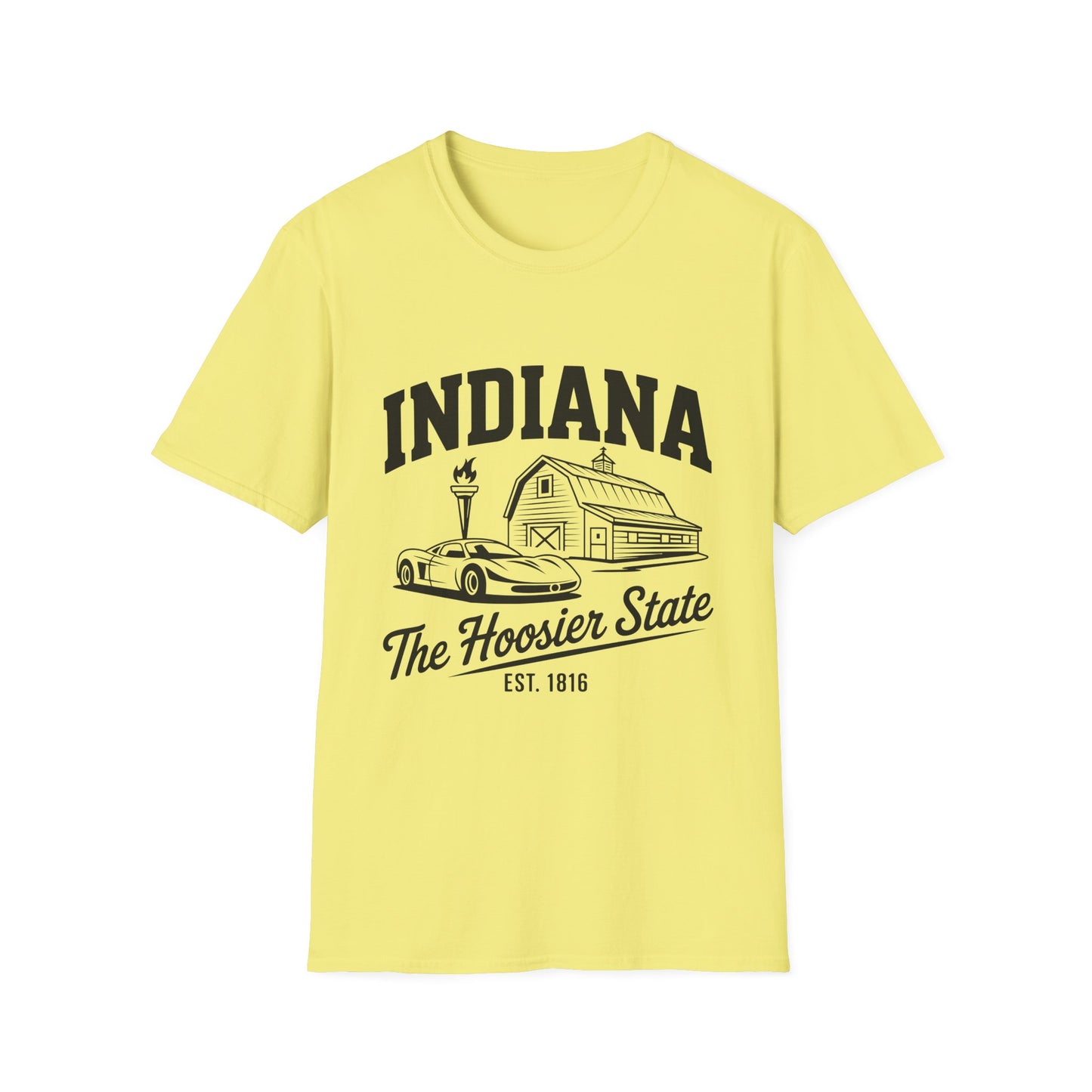 Indiana Hoosier State T-Shirt, Unisex Graphic Tee, Soft Cotton Shirt for Indiana Fans, Vintage Style Apparel, Great for Gifts