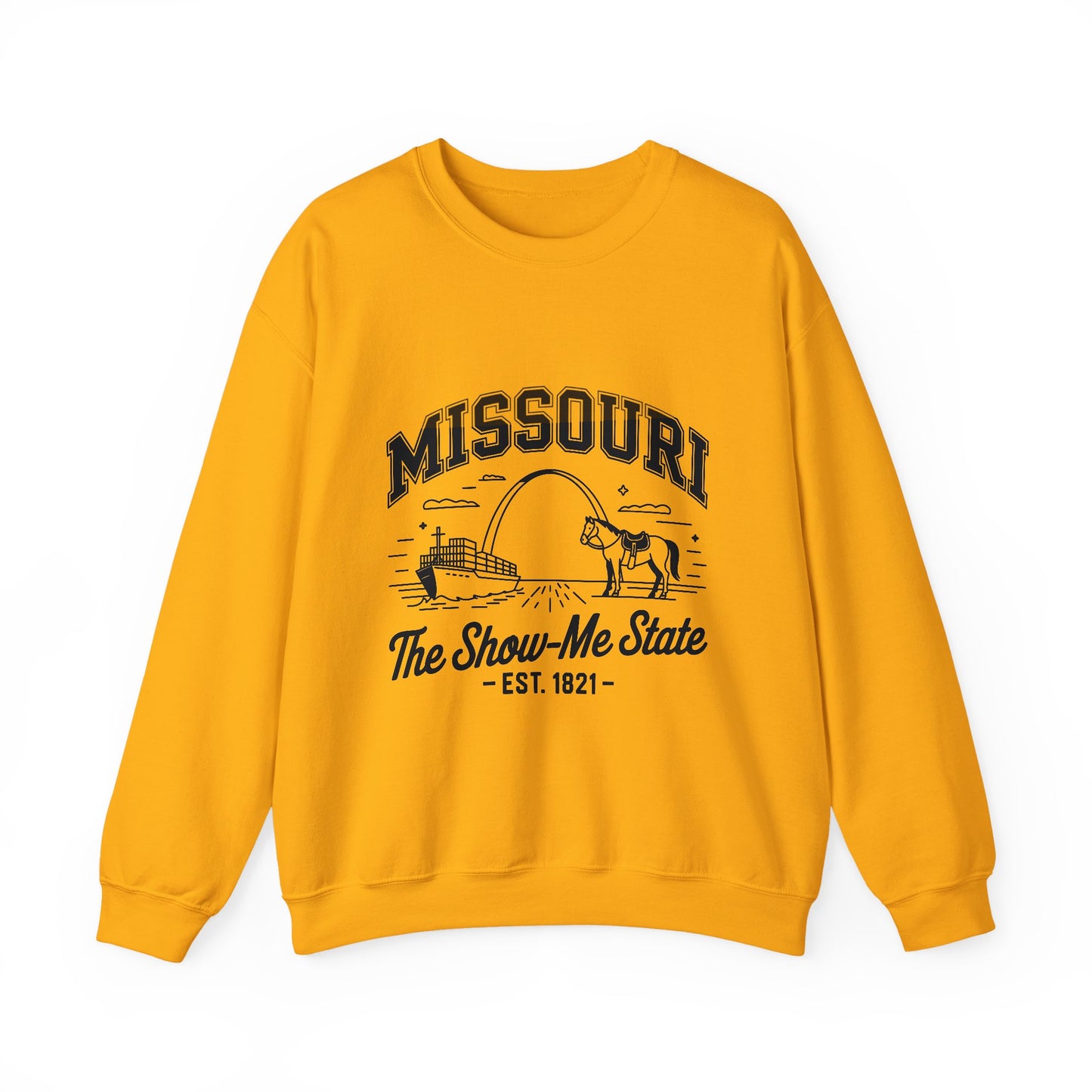 Show-Me State Crewneck Sweatshirt, Cozy Missouri Sweatshirt, Lightweight Unisex Sweater, Perfect for Gifts, Casual Wear, Travel