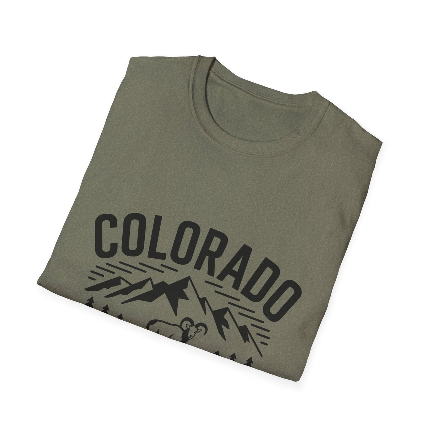 Colorado Adventure Unisex Softstyle T-Shirt, Casual Wear, Travel Tee, Nature Lover Gift, Graphic Tee, Outdoor Apparel