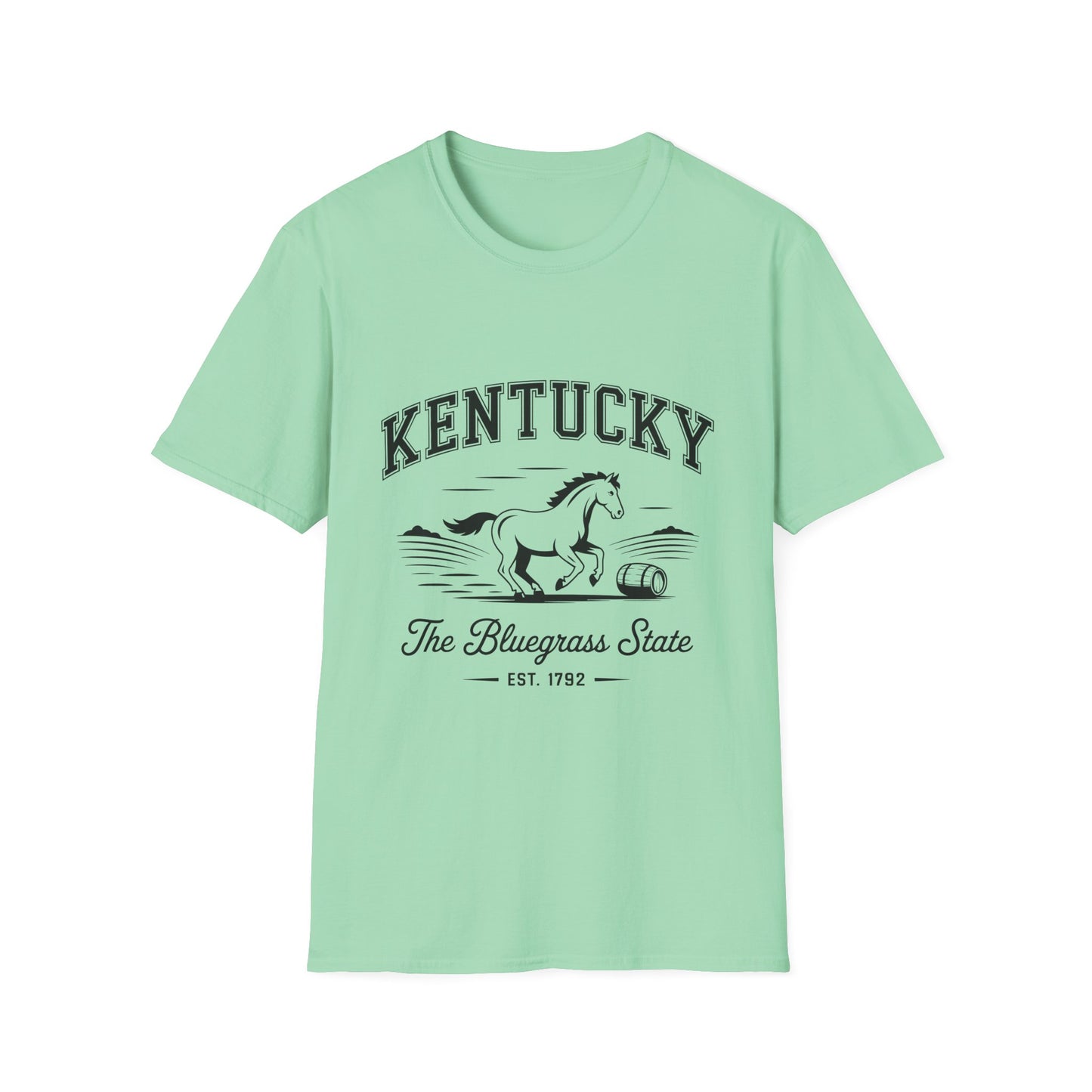 Kentucky Bluegrass State Unisex Softstyle T-Shirt, Casual Tee, Souvenir Apparel, Gift for Travelers, Vintage Graphic Tee
