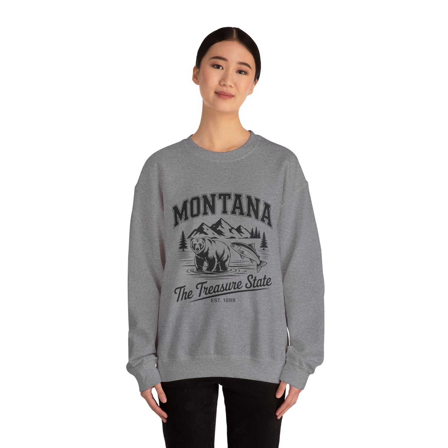Montana Adventure Crewneck Sweatshirt, Cozy Graphic Sweatshirt, Gift for Nature Lovers, Casual Outfit, Perfect for Fall and Winter