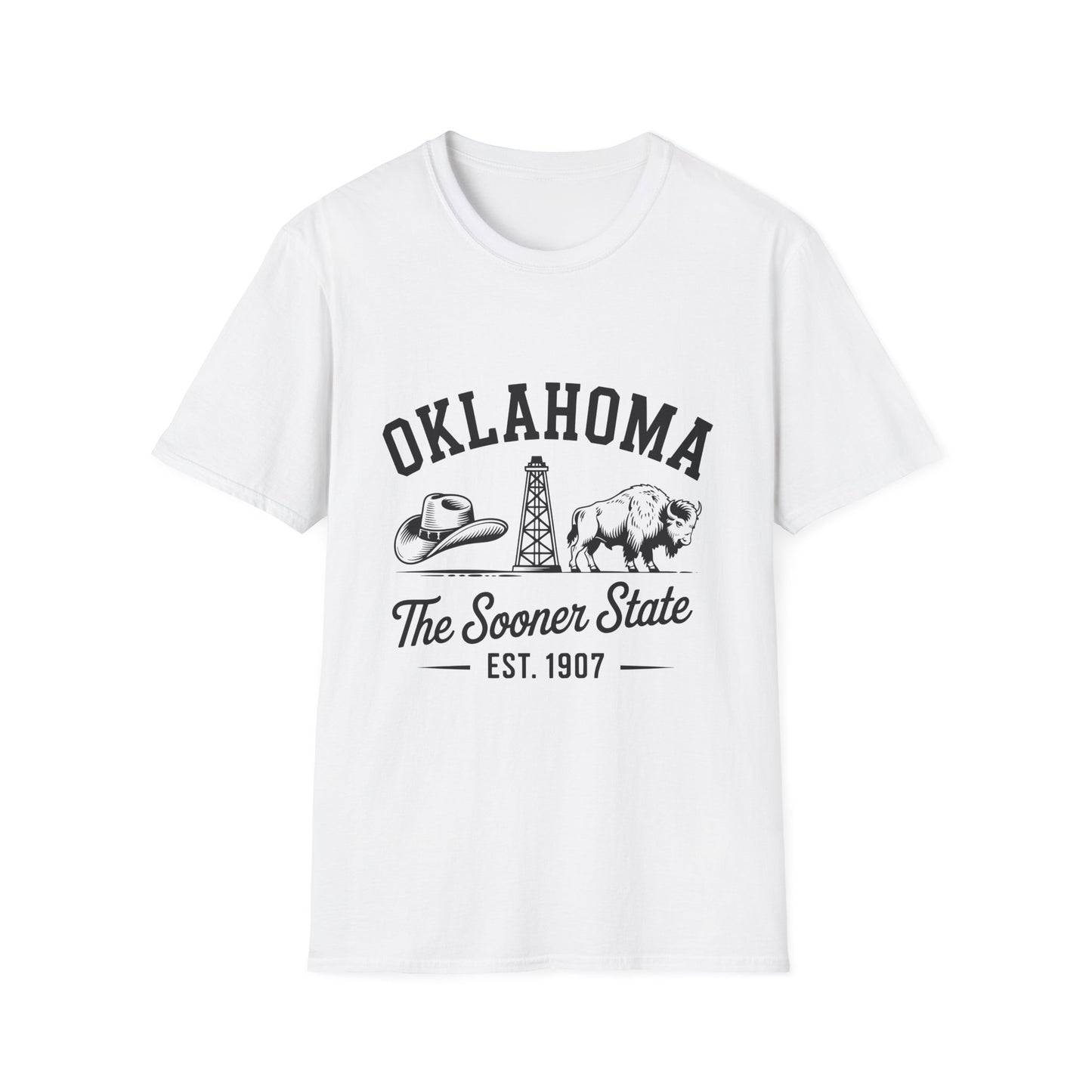 Oklahoma Vintage Softstyle T-Shirt, Unisex Apparel, State Pride Tee, Casual Wear, Gift for Travelers, Souvenir Shirt, Comfortable Fashion