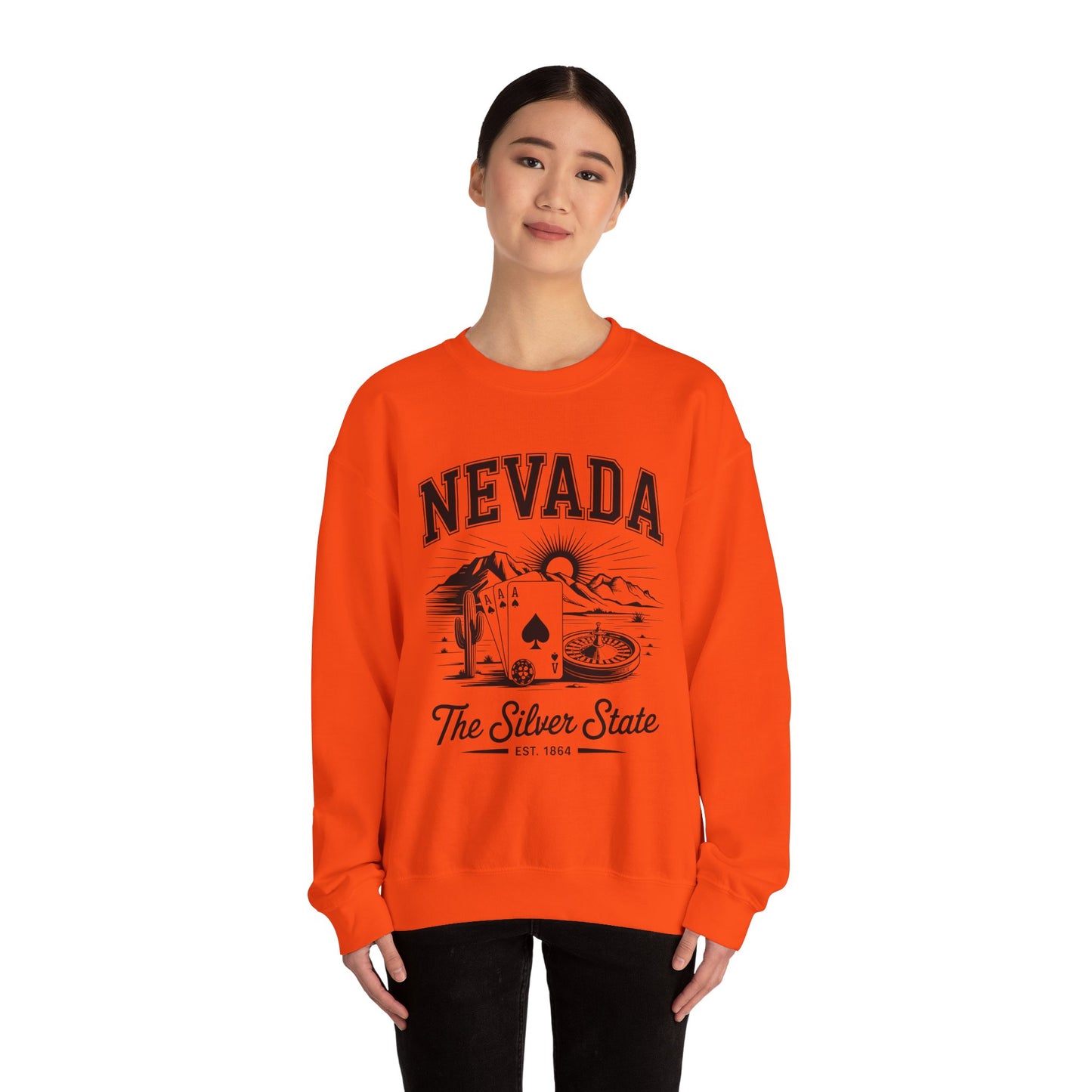 Nevada Graphic Crewneck Sweatshirt, Vintage Style Apparel, Unisex Sweater, Nevada Souvenir, Perfect for Travelers, Gift for Him/Her