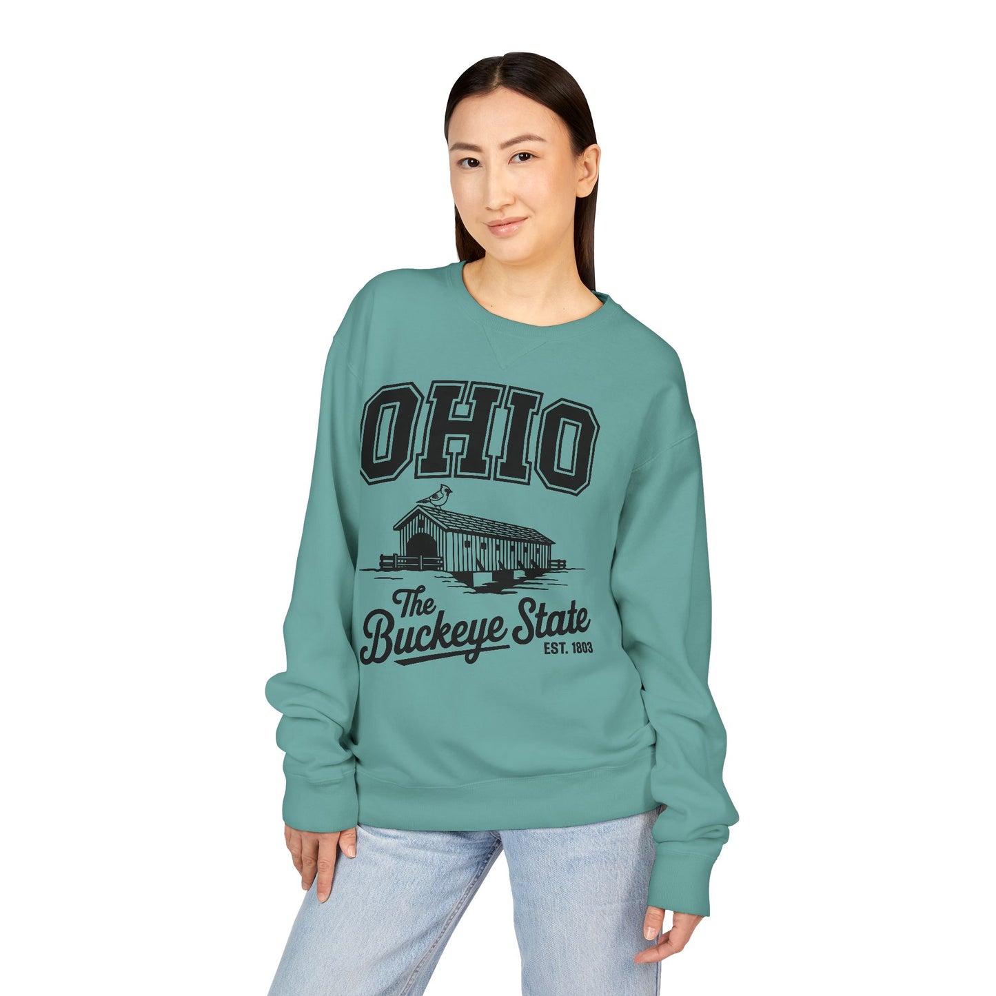 Ohio Buckeye State Vintage Sweatshirt, Unisex Crewneck for Casual Wear, Perfect Gift for Ohio Lovers, Ohio State Pride, Cozy Fall Apparel