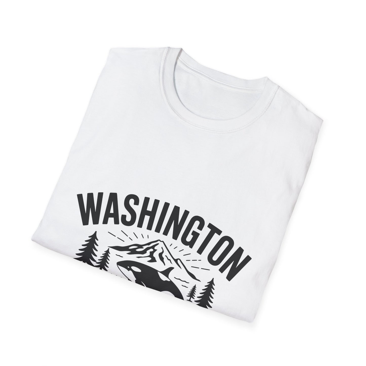Washington State Unisex Softstyle T-Shirt, Evergreen State Tee, Vintage Graphic Shirt, Travel Souvenir, Gift for Nature Lovers