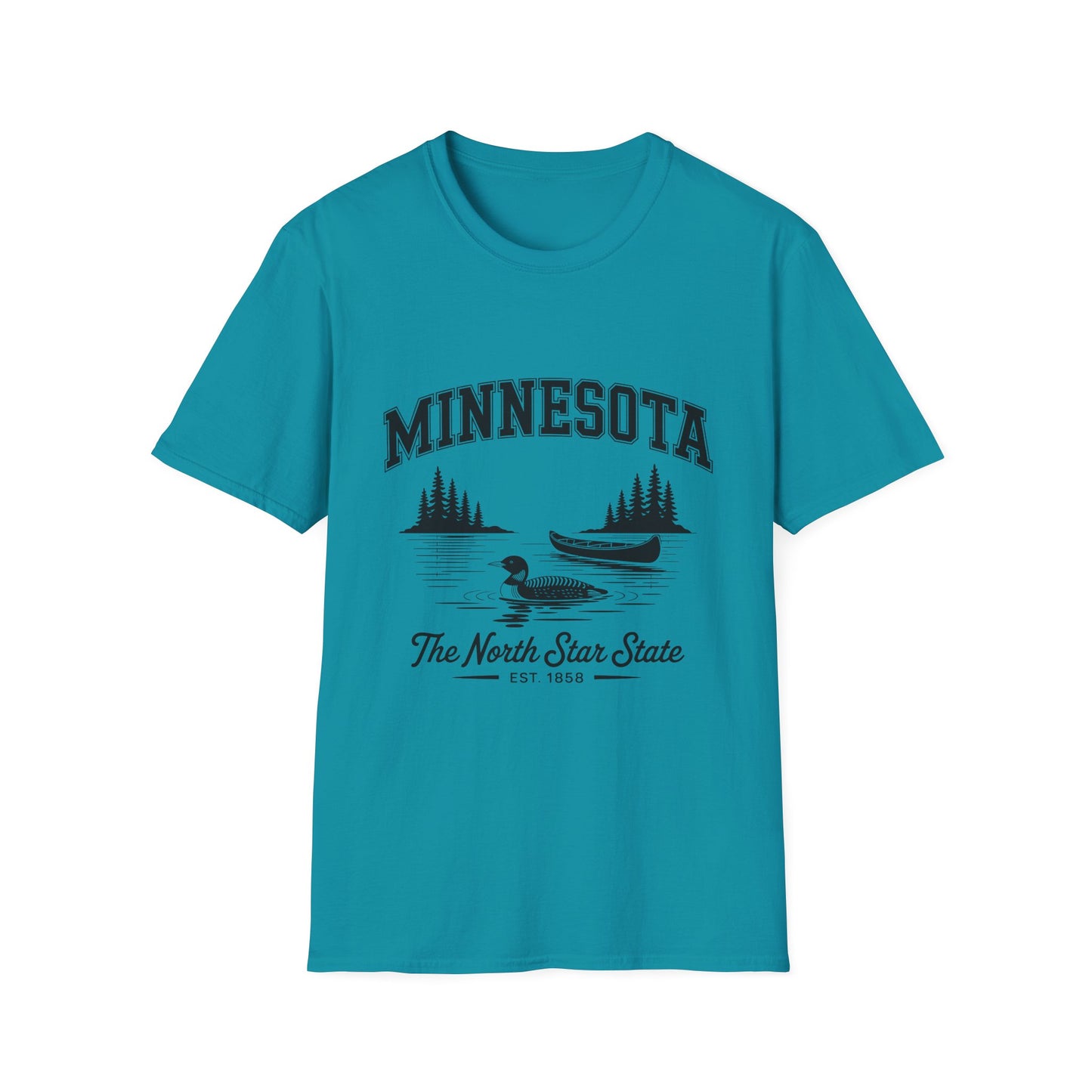 Minnesota Vintage Lake T-Shirt, Softstyle Tee, Cool Gift for Outdoor Lovers, Summer Apparel, Nature Enthusiast Wear